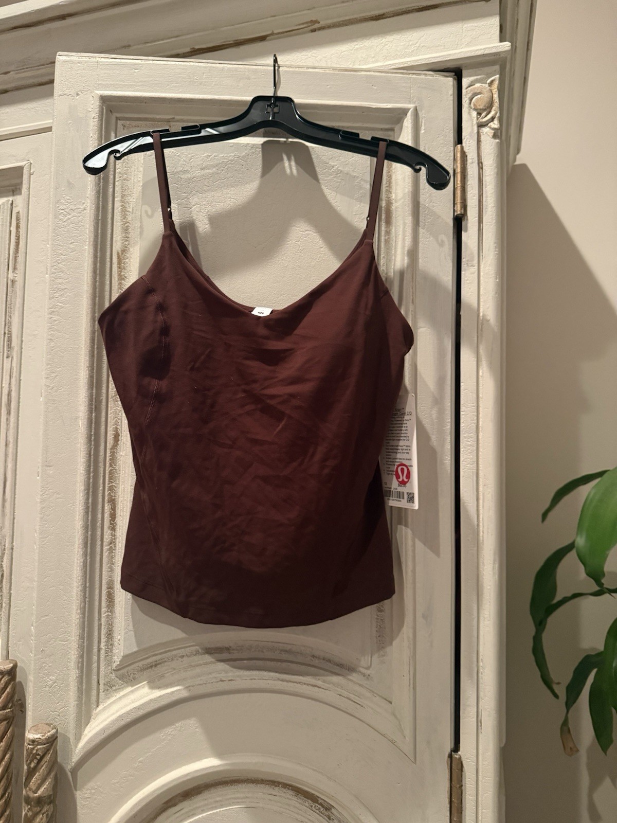 NEW Align Tank Lava Cake Waist Length Cami C/D Sz 10 NWT Nulu Built In Bra