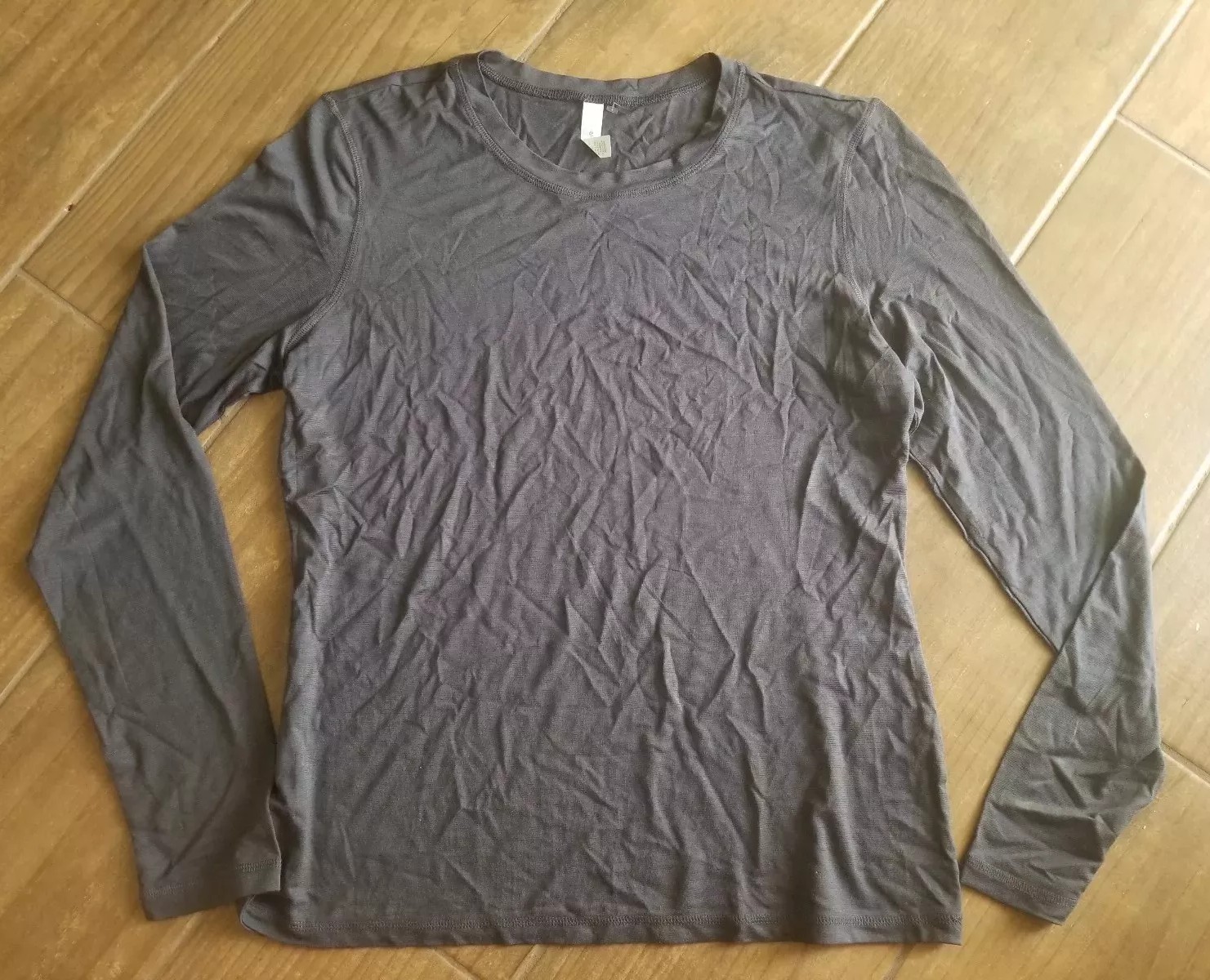 Ideology Ladies L/S Active Wear Top, Dk. Gray, Lg.