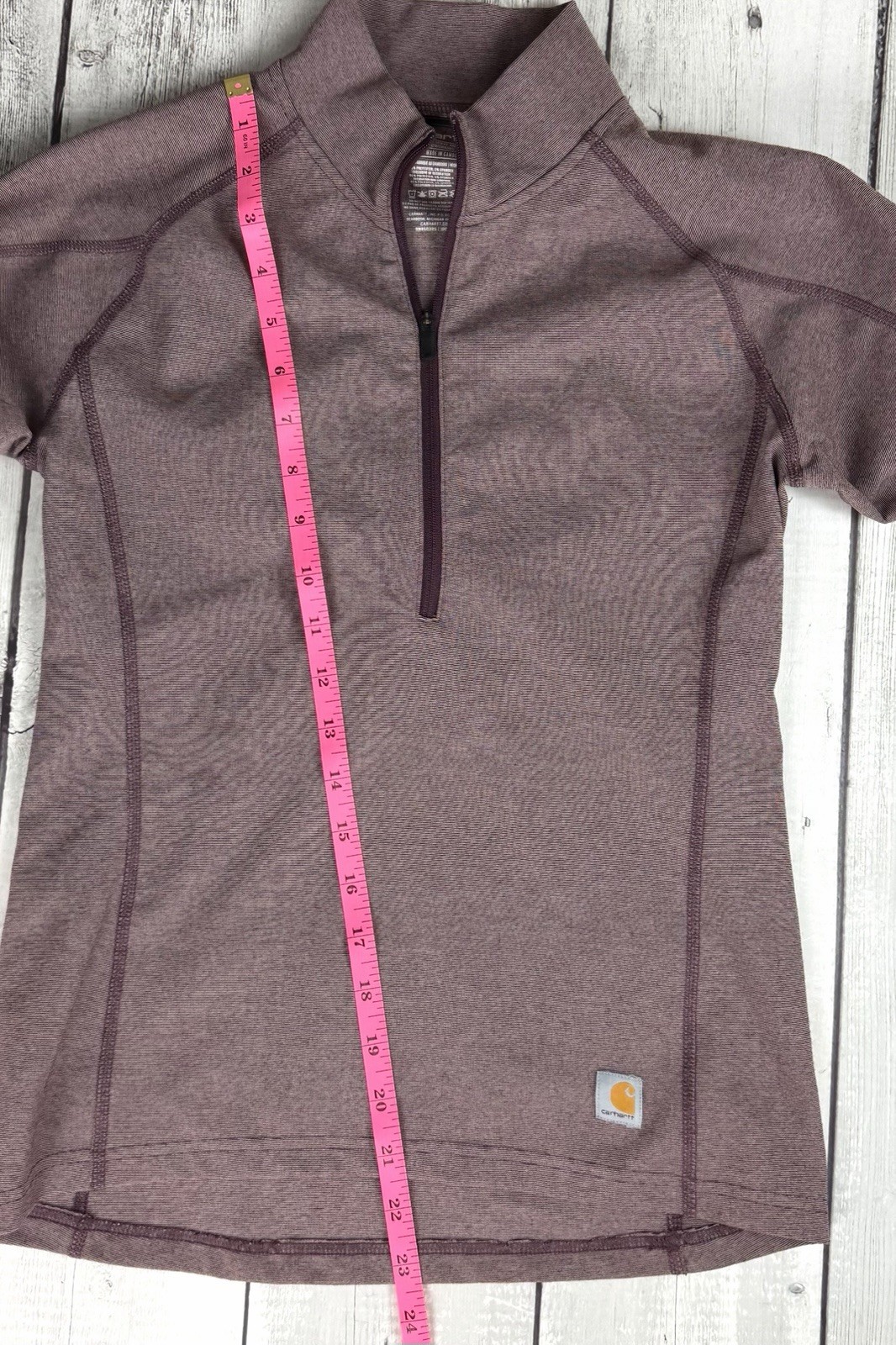 Carhartt Force 1/2 Zip Pullover Lightweight Mauve Mockneck Workwear XS 0-2 0154
