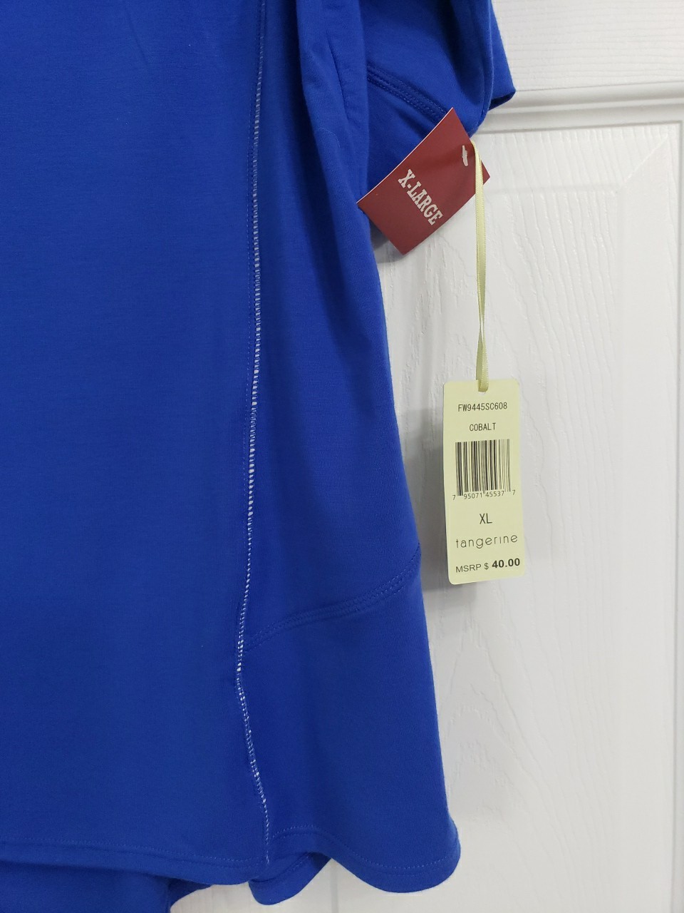 NWT Womens TANGERINE Cobalt Blue Casual Exercise Stretch Running Shirt Size XL