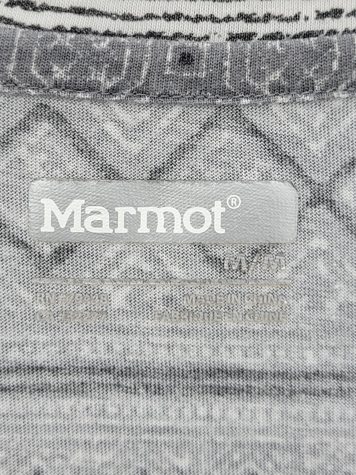 Marmot Base Layer Top Womens Medium Gray Aztec Colorblock Activewear Long Sleeve