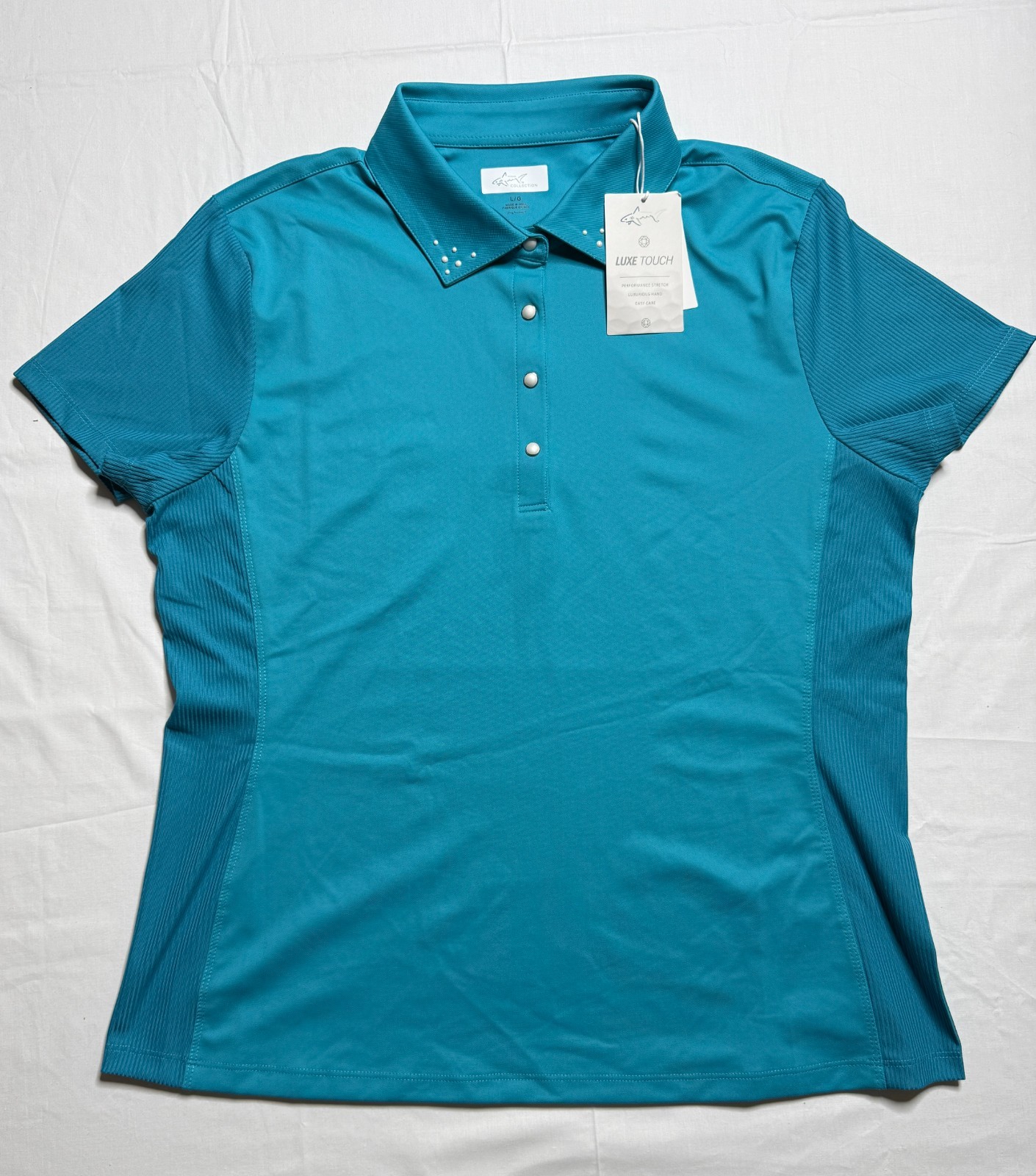 NWT WOMEN’S GREG NORMAN GOLF SHIRT – SIZE: LARGE – LAGB (M5.5)