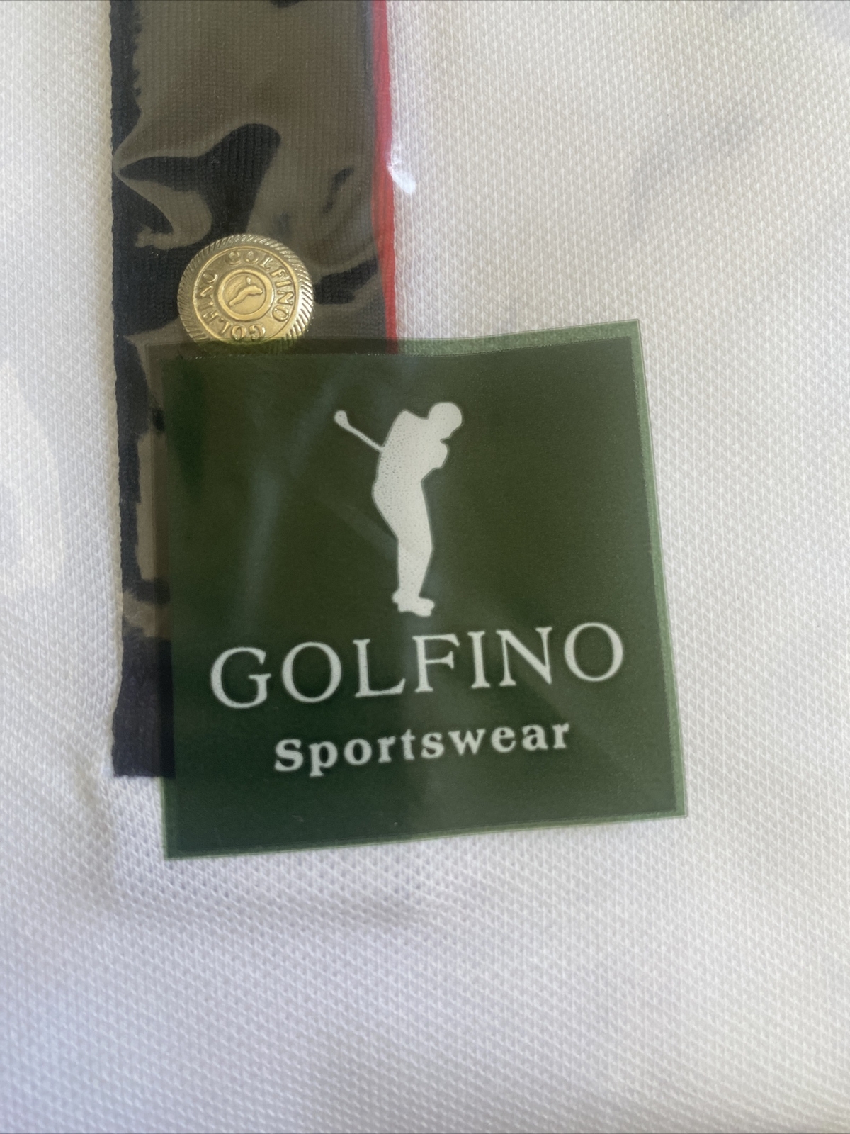 NWT Golfino Ladies TARTAN PIQUE POLO STRETCH 3332326 100 White Sz 4 6 8 NEW