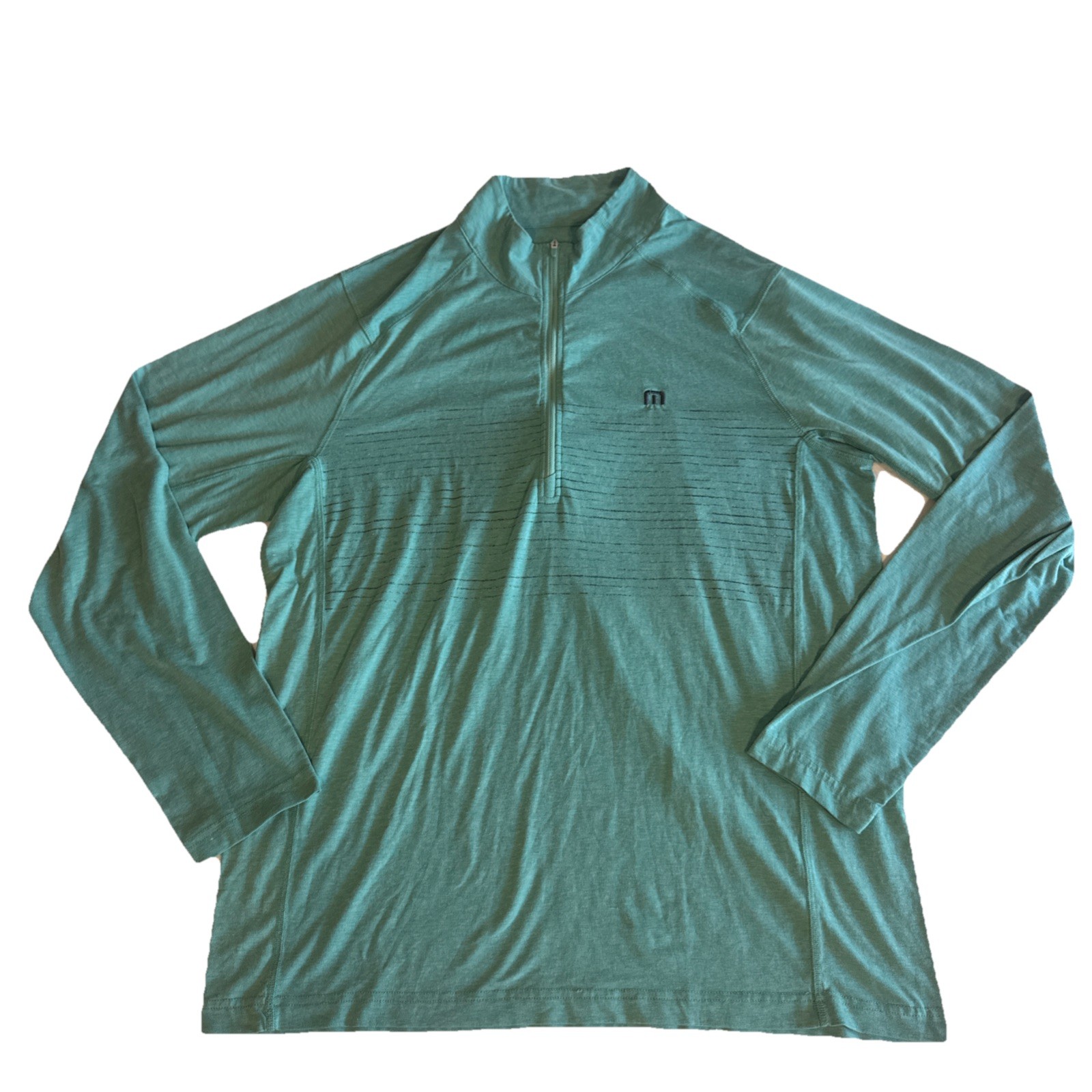 Travis Mathew Green 1/4 Zip Womens Large Performance Golf Tennis Pullover