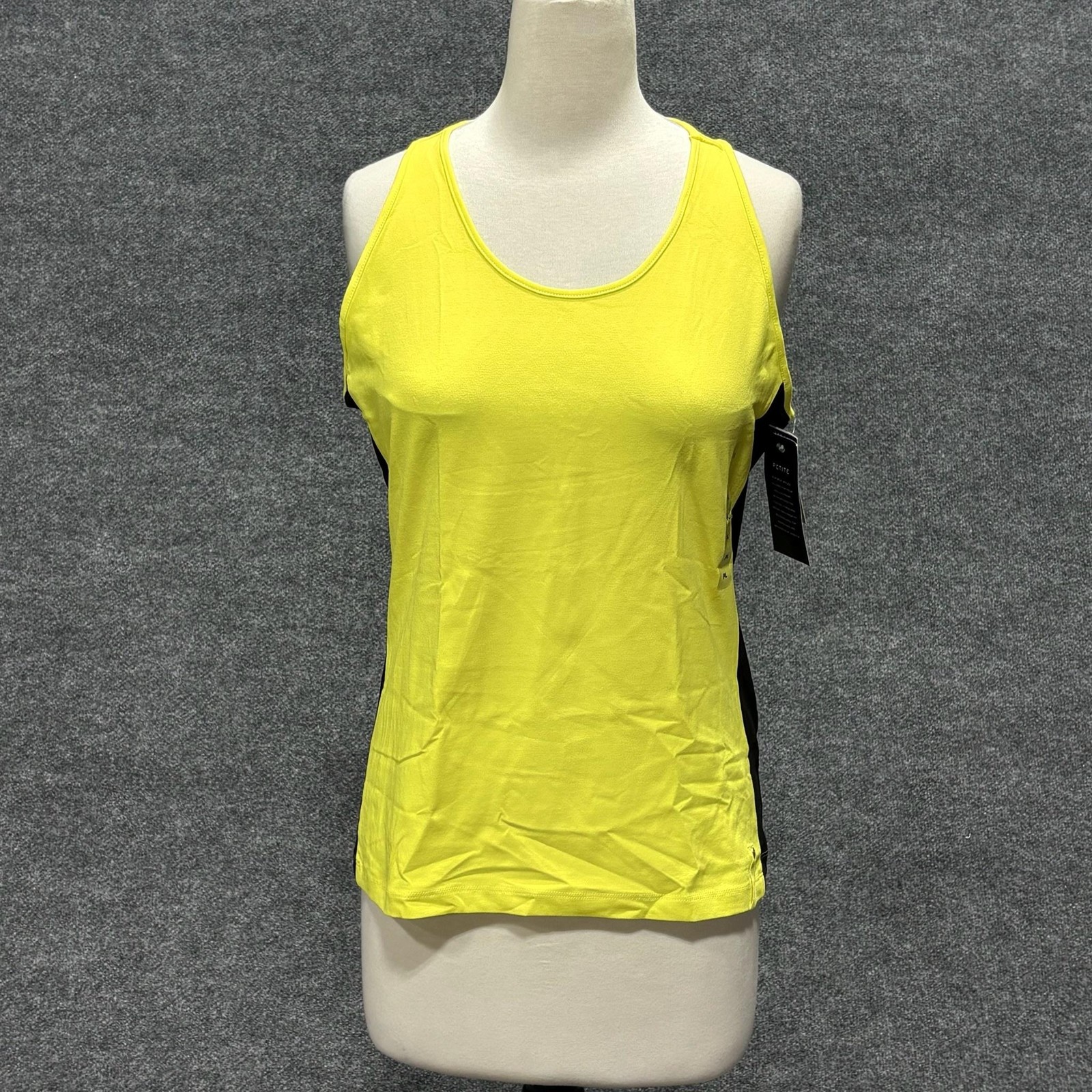Lauren Ralph Lauren Tank Top Womens PL Yellow Black Colorblock Active New