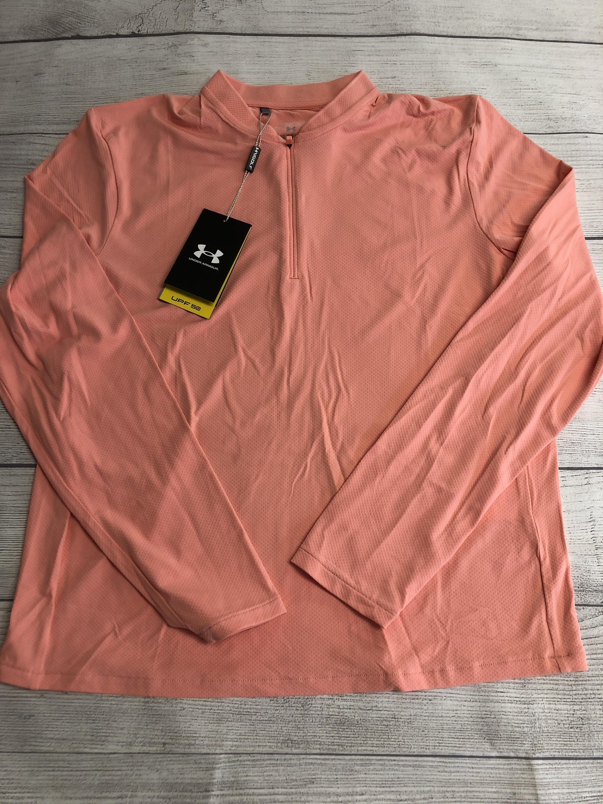 Under Armour Shirt Womens Medium Pink Iso-Chill UPF 50 1/4 Zip Golf Pullover