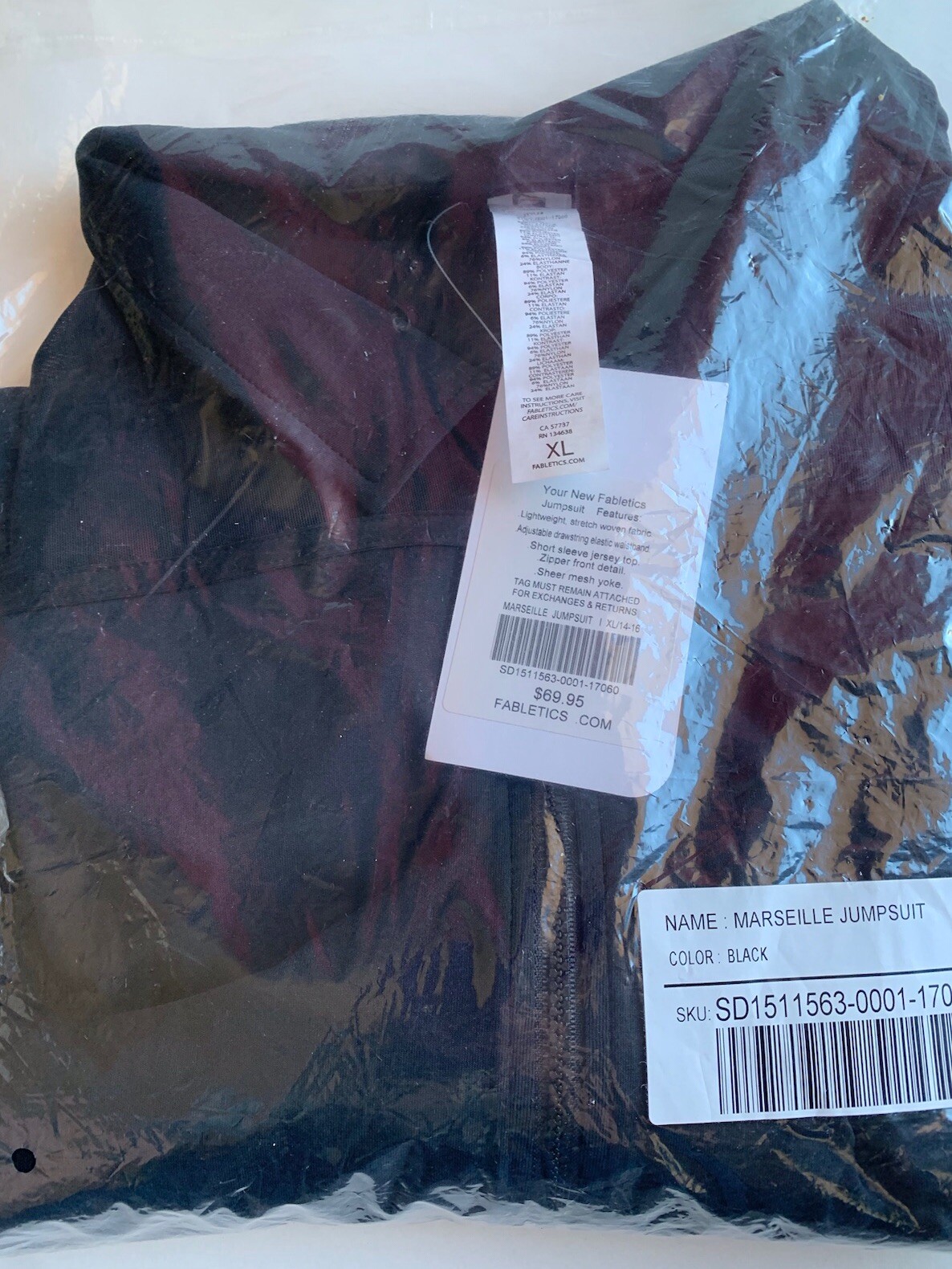 NWT! Fabletics Women’s Marseille Jumpsuit Romper Black Size XL
