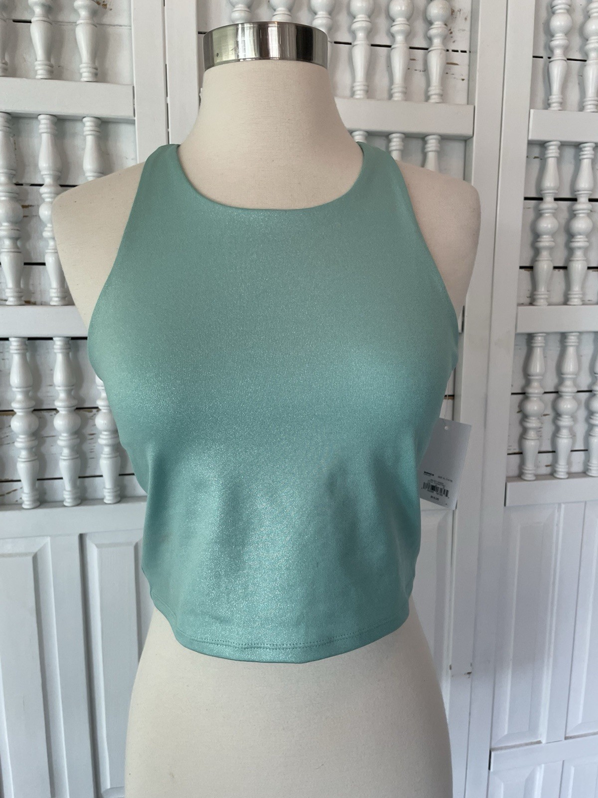 New Tek Gear women’s XL turquoise shinny sports exercise bra, N22