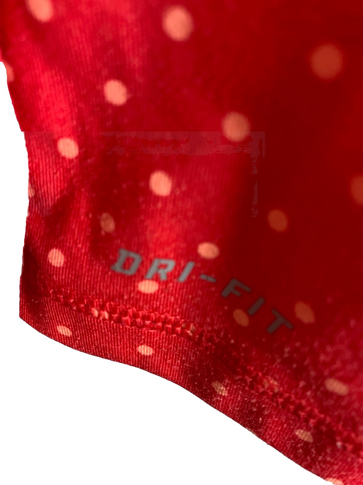 Nike Pro Half Zip Pullover Womens Size Medium Red Polka Dot Dri-Fit Long Sleeve