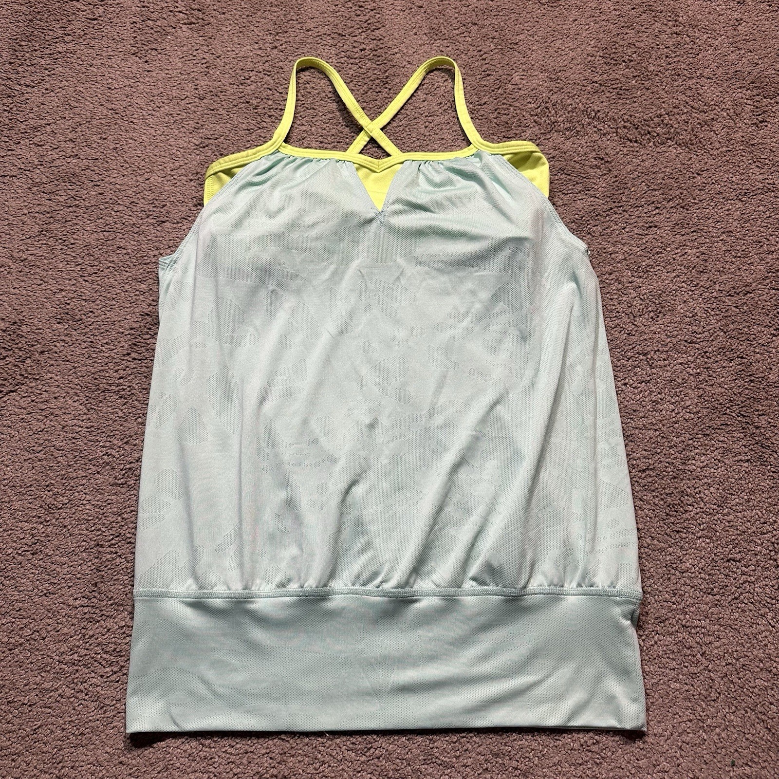 The North Face Athletic Tank Top Women Small Green Support Built In Bra Gym Yoga