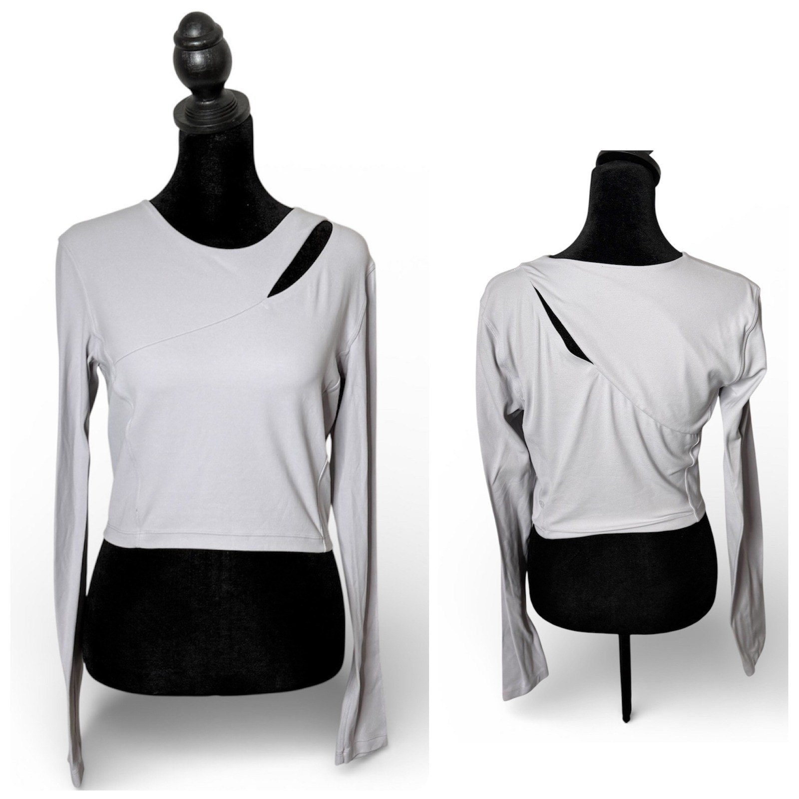 lululemon Aligned Angles Long Sleeve Crop Top Womens 6 8 Cut Out Workout