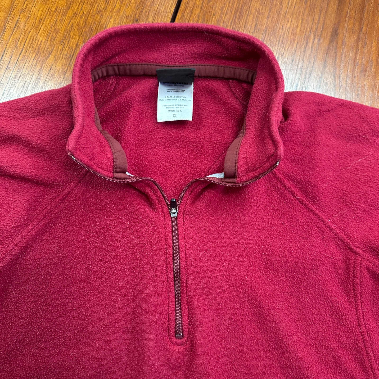 Vintage Patagonia Capilene Womens XL RED 1/4 Zip Pullover Outdoors Hiking Work