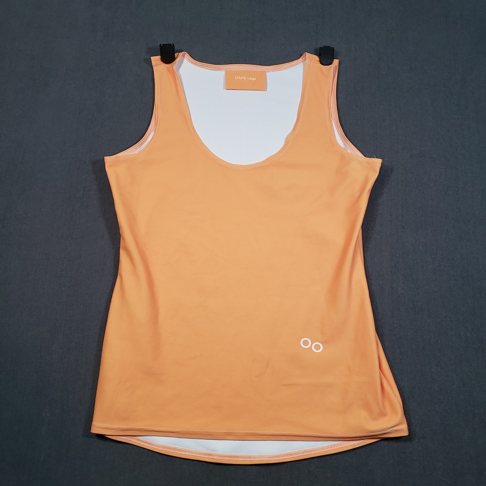 Loony Legs Tank Top Womens Large Orange Activewear Scoop Neck Stretch