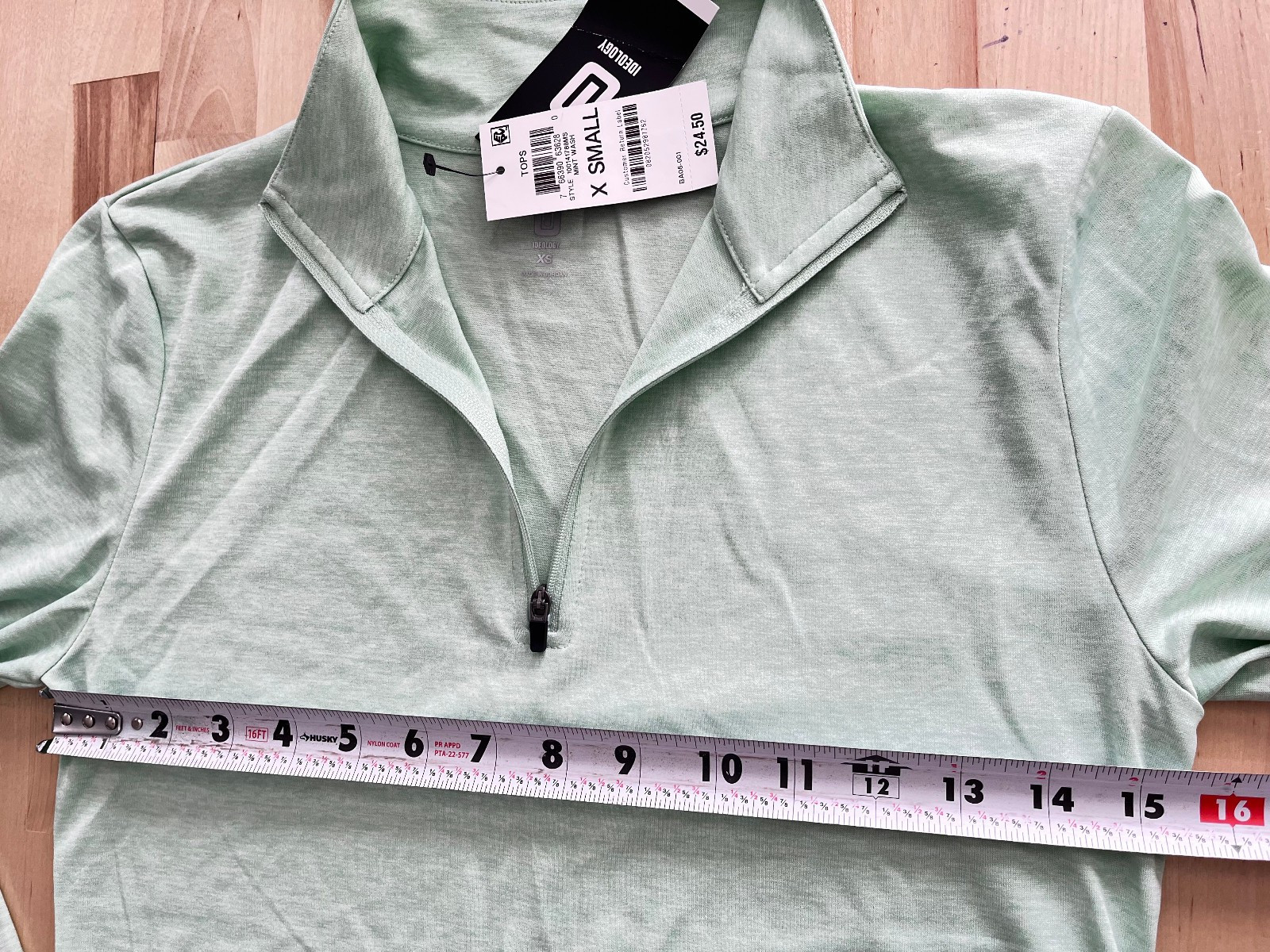 Ideology MINT GREEN 1/4 Zip Performance Activewear Pullover Top Women’s XS NEW