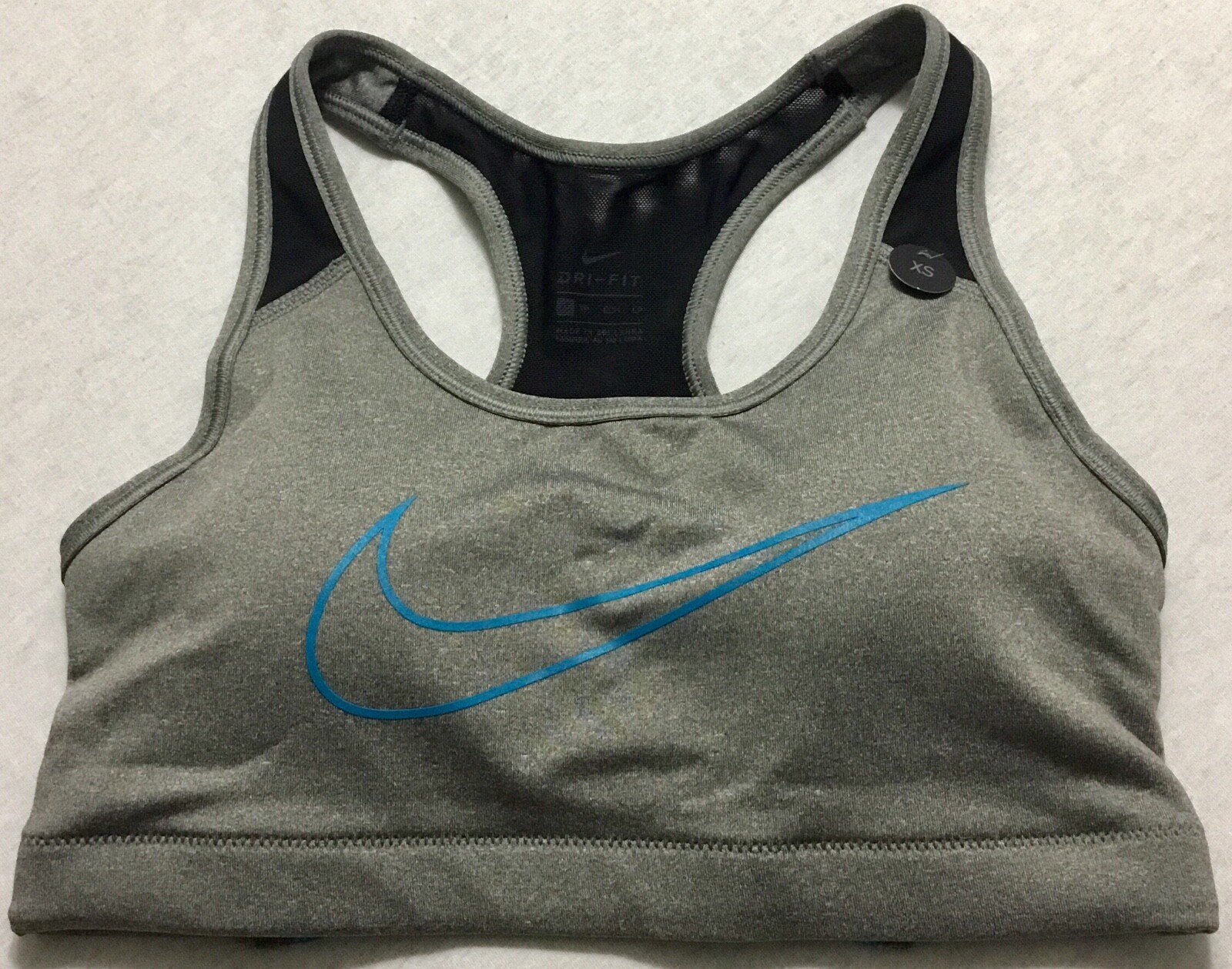 NIKE Women’s Classic Sports Bra Medium Support AT4288 Grey Blue Size XS