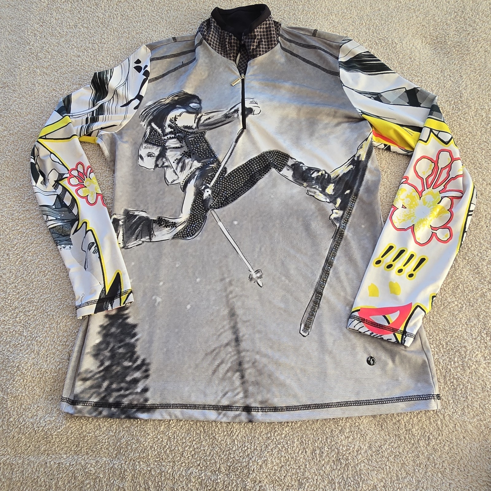 Sportalm Kitzbuhel Long Sleeve Base-layer Skiing Shirt Action Ski Graphic Sequin