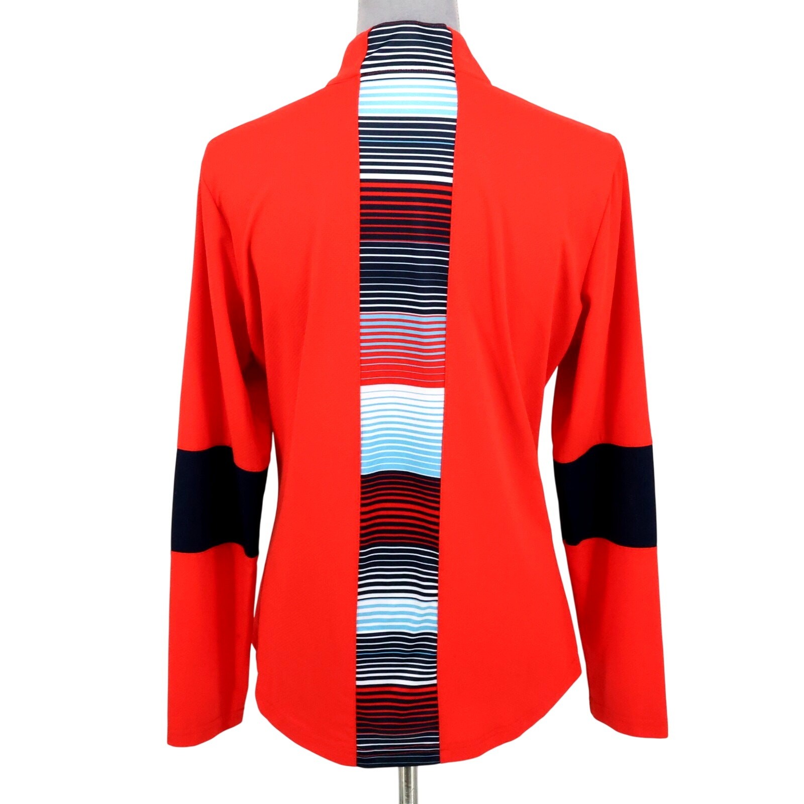 GG blue Womens Large Red Orange Exercise Top Quarter Zip Mock Neck Exercise Gym