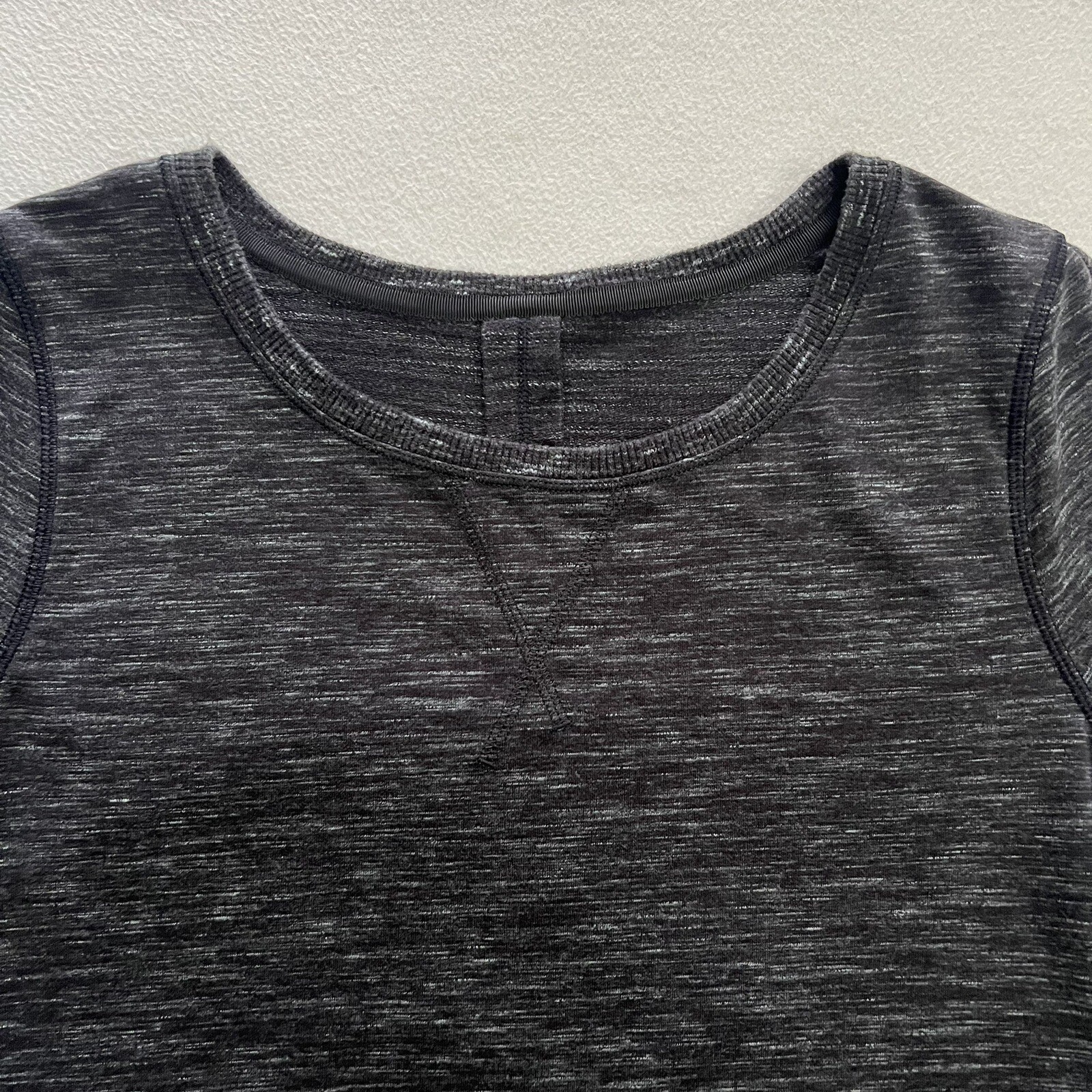 Lululemon Heathered Marled Black Exhalation Pullover II Sweatshirt Pocket Top 6