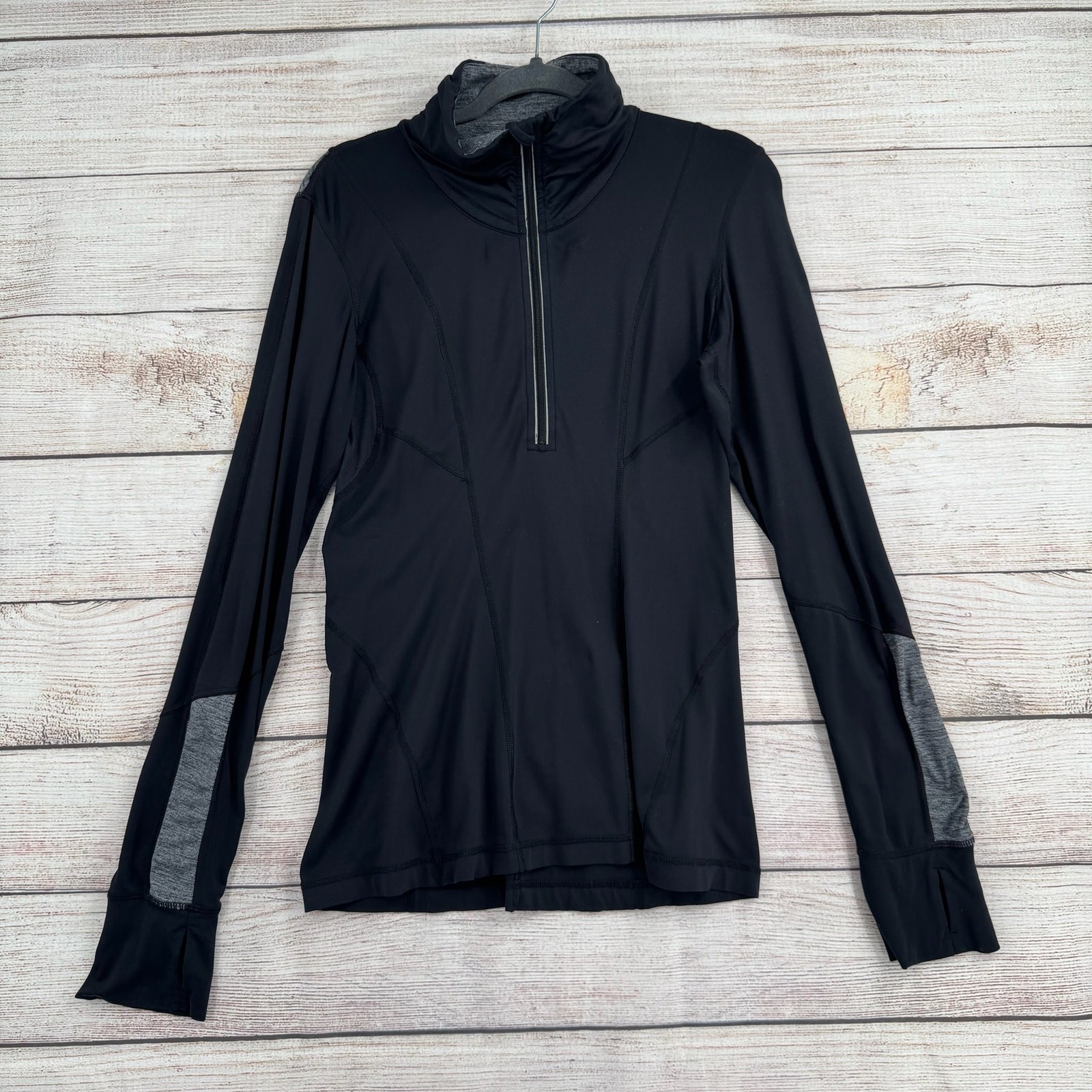 Lululemon 1/2 Zip Running Pullover Jacket Womens 6 Black Stretch