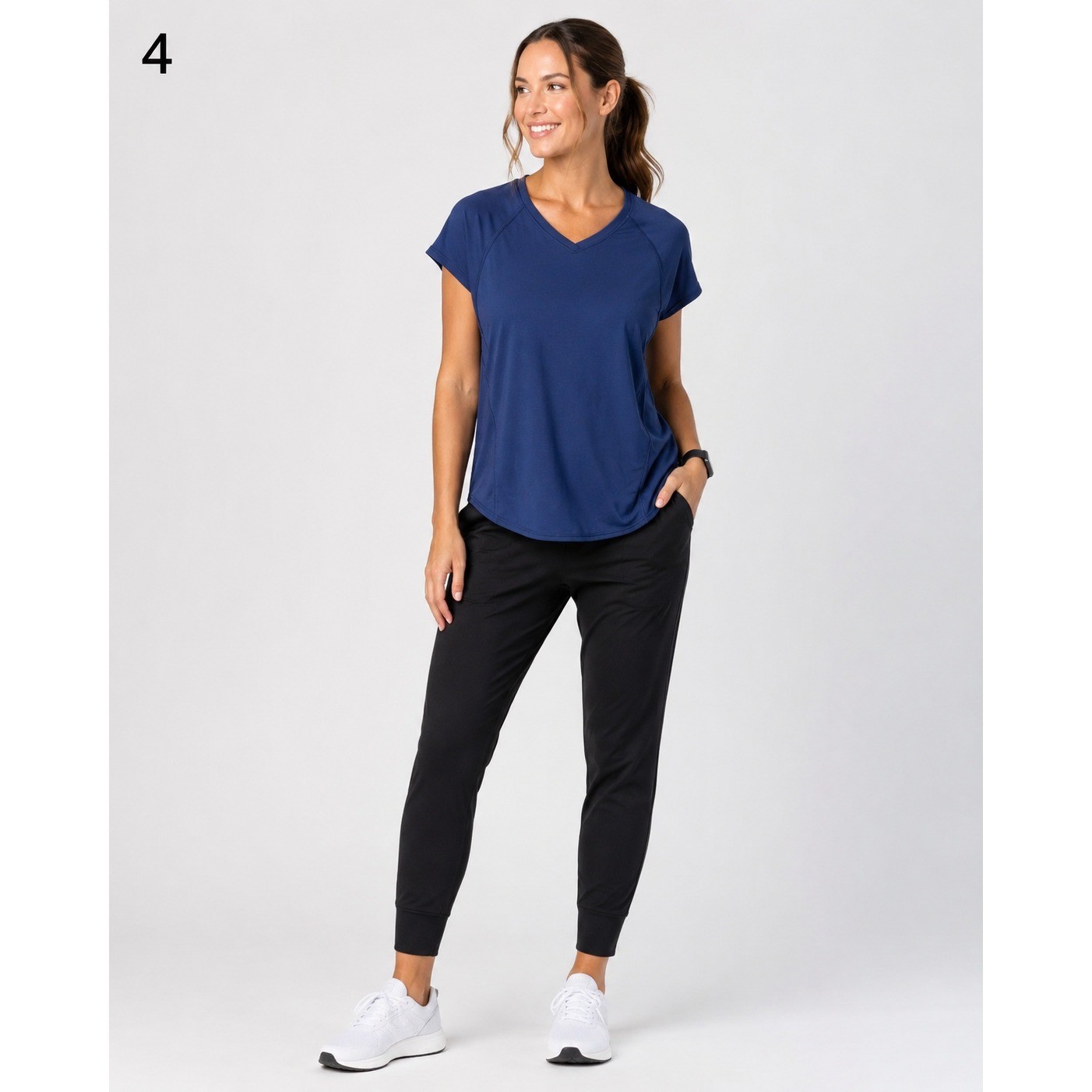 Calvin Klein Performance Tee Shirt Women XS Blue Wick Split Back Polyester Rayon