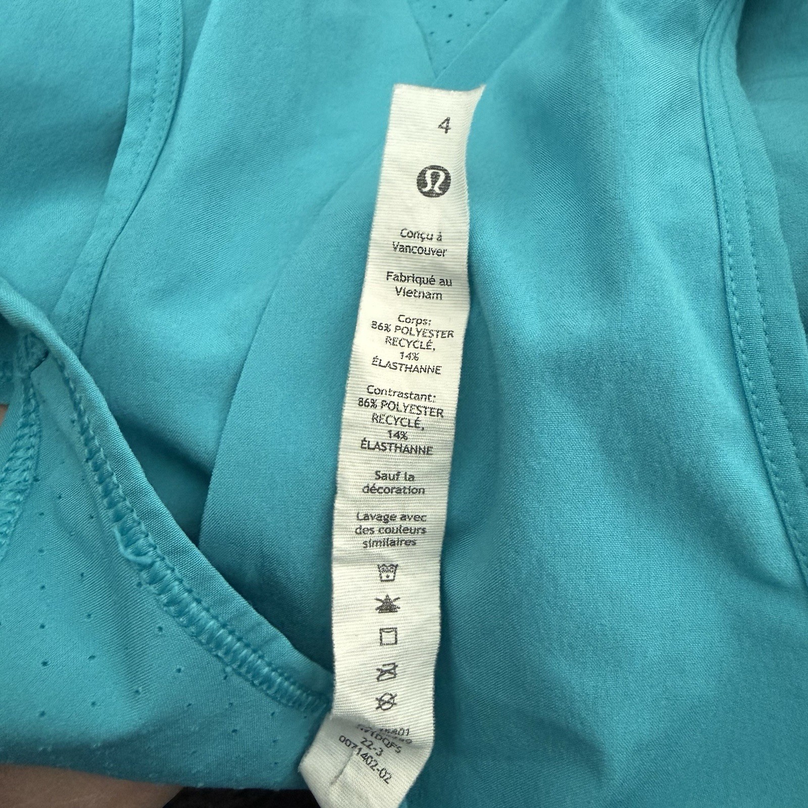 Lululemon Swift Ventilated Racerback Running Tank Top Size 4 Turquoise Tide Blue