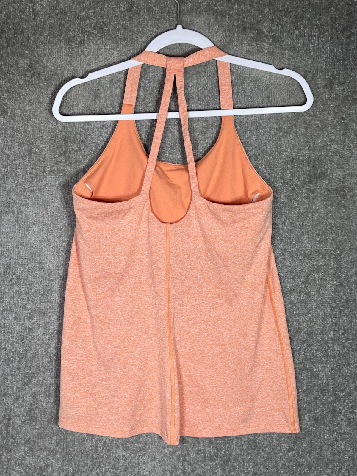 Gap Fit Training Loop Strap Tank Top Womens Size Medium Orange Stretch Shelf Bra