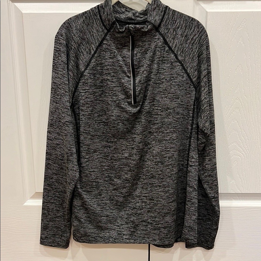 OLD NAVY ACTIVE Quarter Zip Black Gray White Womens Size XL