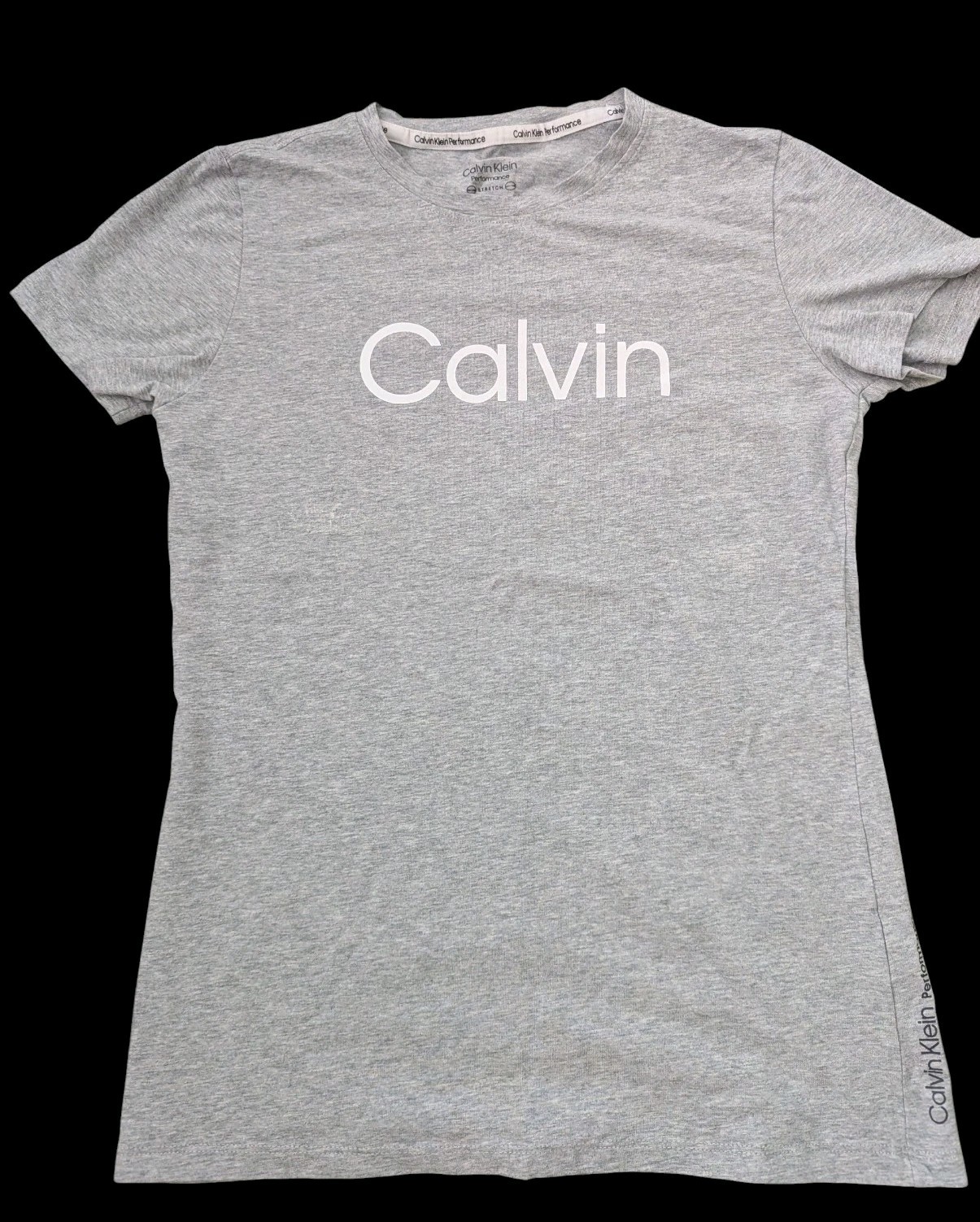 Calvin Klein Performance Women’s Big Logo Gray T-shirt Size S Athletic Top