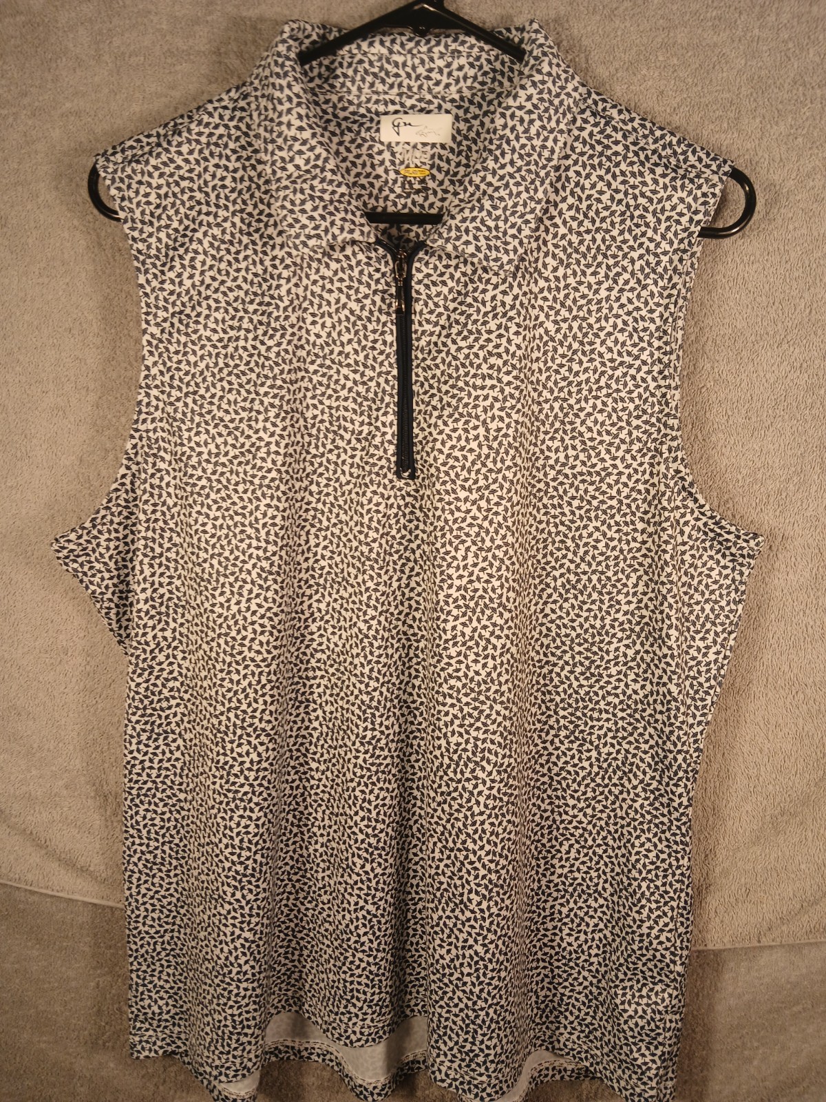 Greg Norman ML75 Play Dry Tank Top Womens Size XXL White Geometric Sleeveless
