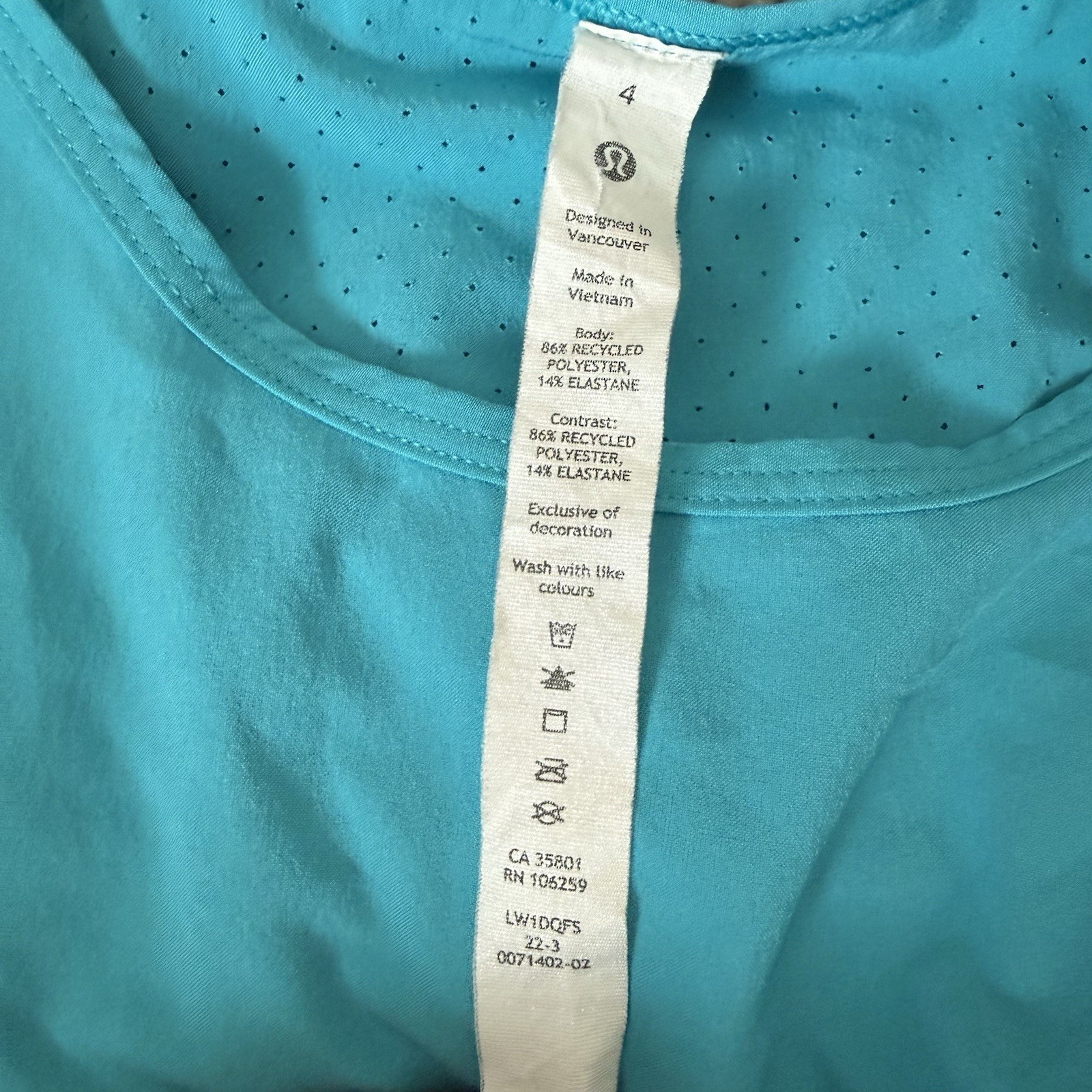 Lululemon Swift Ventilated Racerback Running Tank Top Size 4 Turquoise Tide Blue