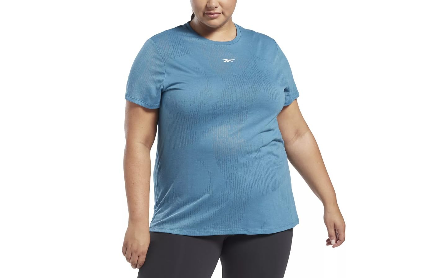 Reebok Women Burnout Tee Steely Blue Plus Size 4X