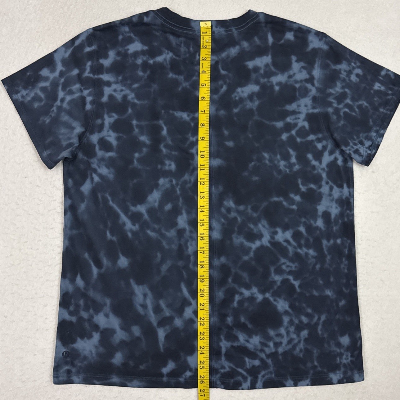 Lululemon All Yours T Shirt Womens 8 Soft Denim Marmoleado Tie Dye Pima Cotton