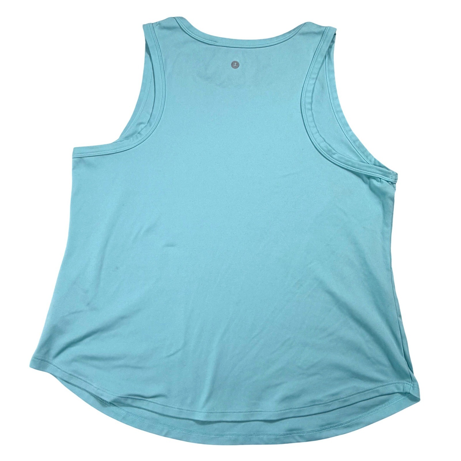 Danskin Womens Turquoise Blue Activewear Tank Top Curved Hem Large 1590498 EUC