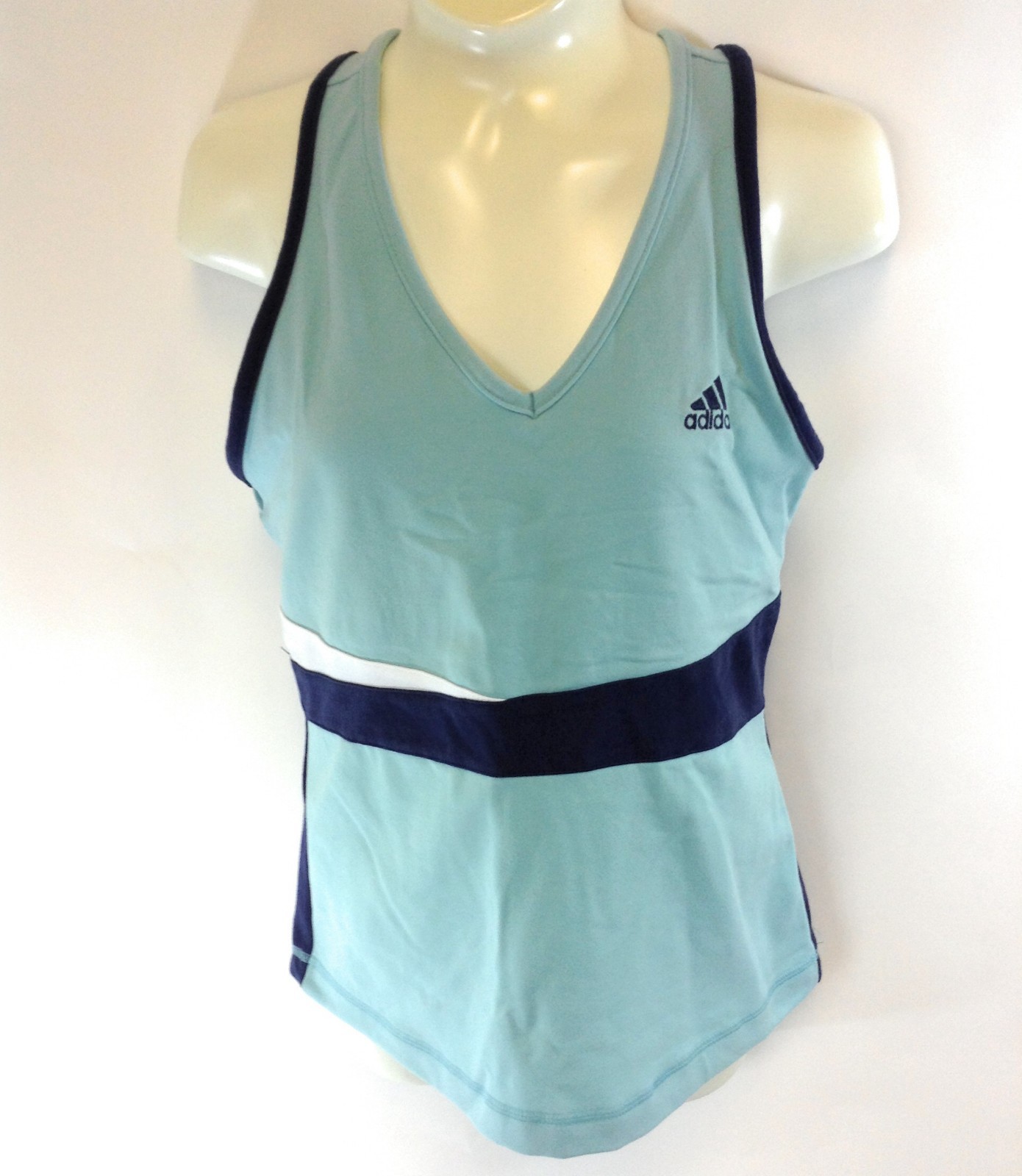 NEW Womens ADIDAS Fund Workout Tank ClimaLite Vintage 2006 Splash Blue Shirt