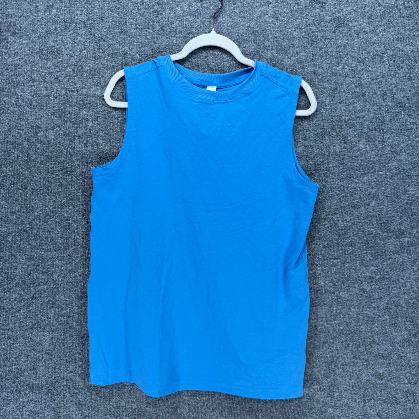 Lululemon Tank Top Womens Medium Cyan Blue Organic Cotton Stretch Athletic Gym