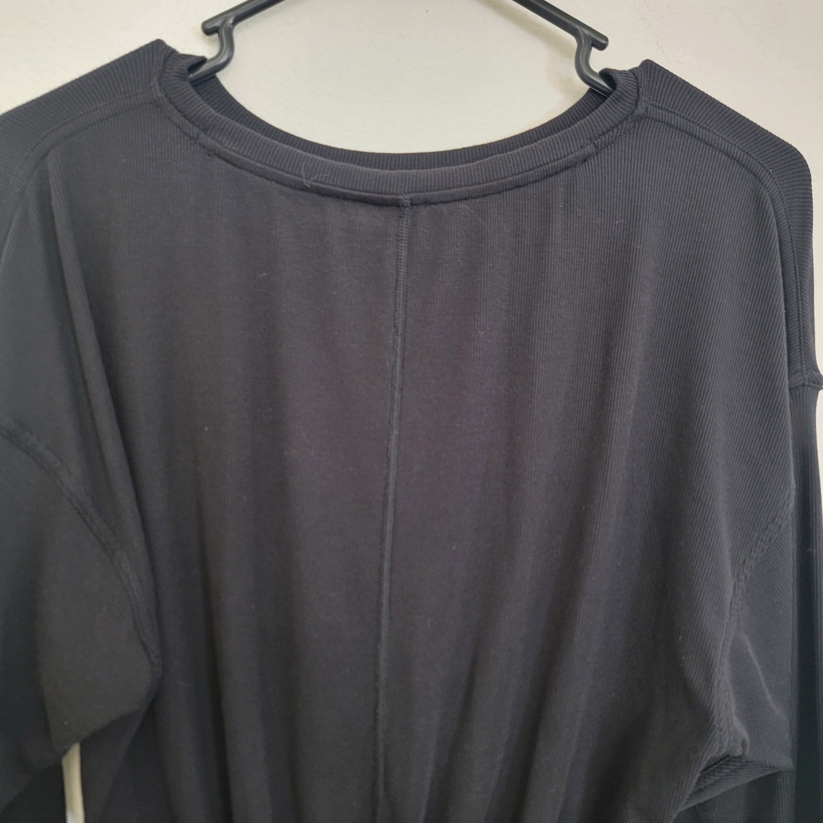 Lululemon Ribbed Modal Silk Blend LongSleeve Top Shirt Yoga Pilates Black W3GEXS