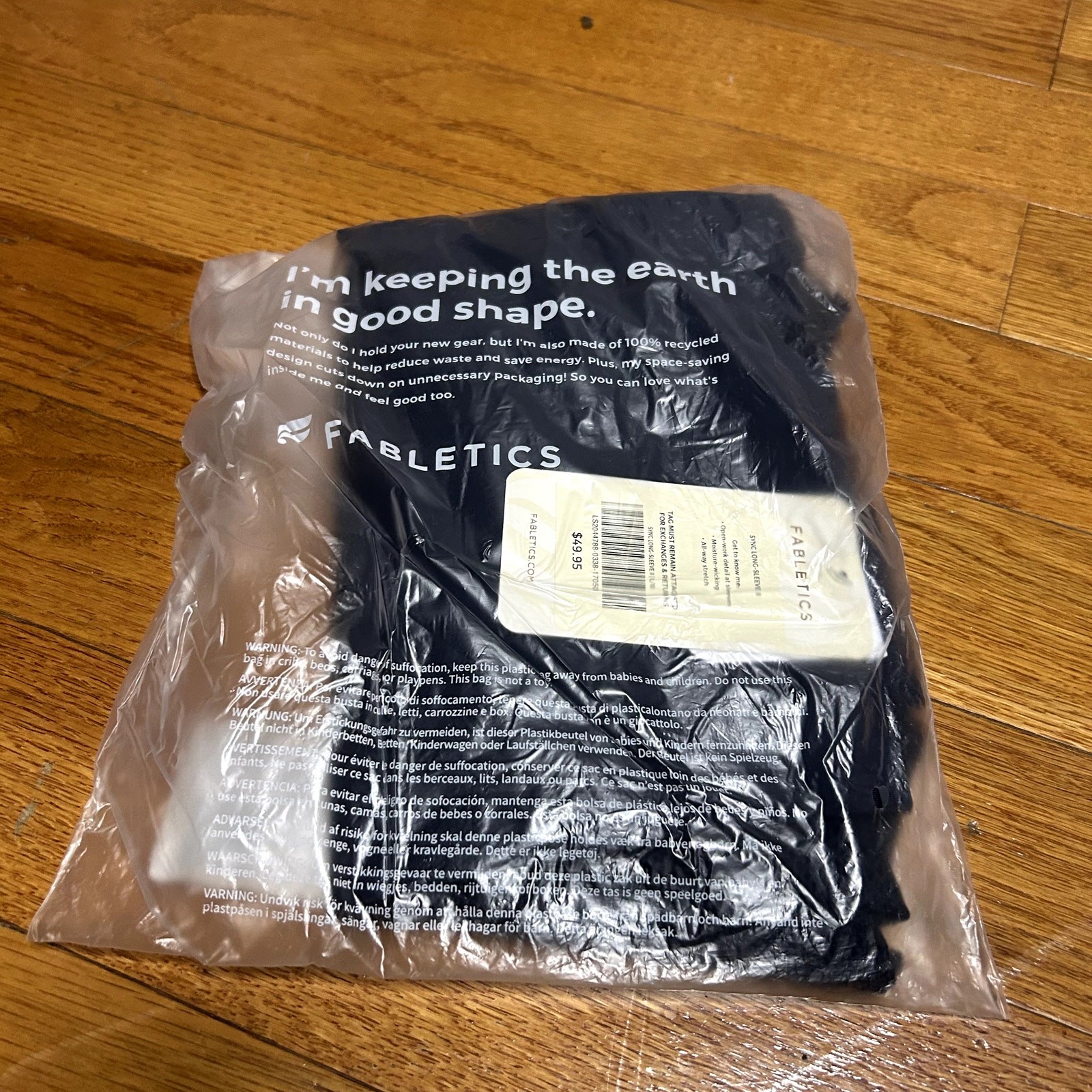 Fabletics Sync Long-Sleeve II Womens Size Large 10 Thunder Navy