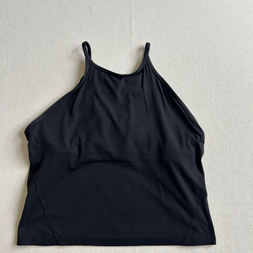 Lululemon Nulu High Neck Tank Top Womens Size 10 Black Shelf Bra