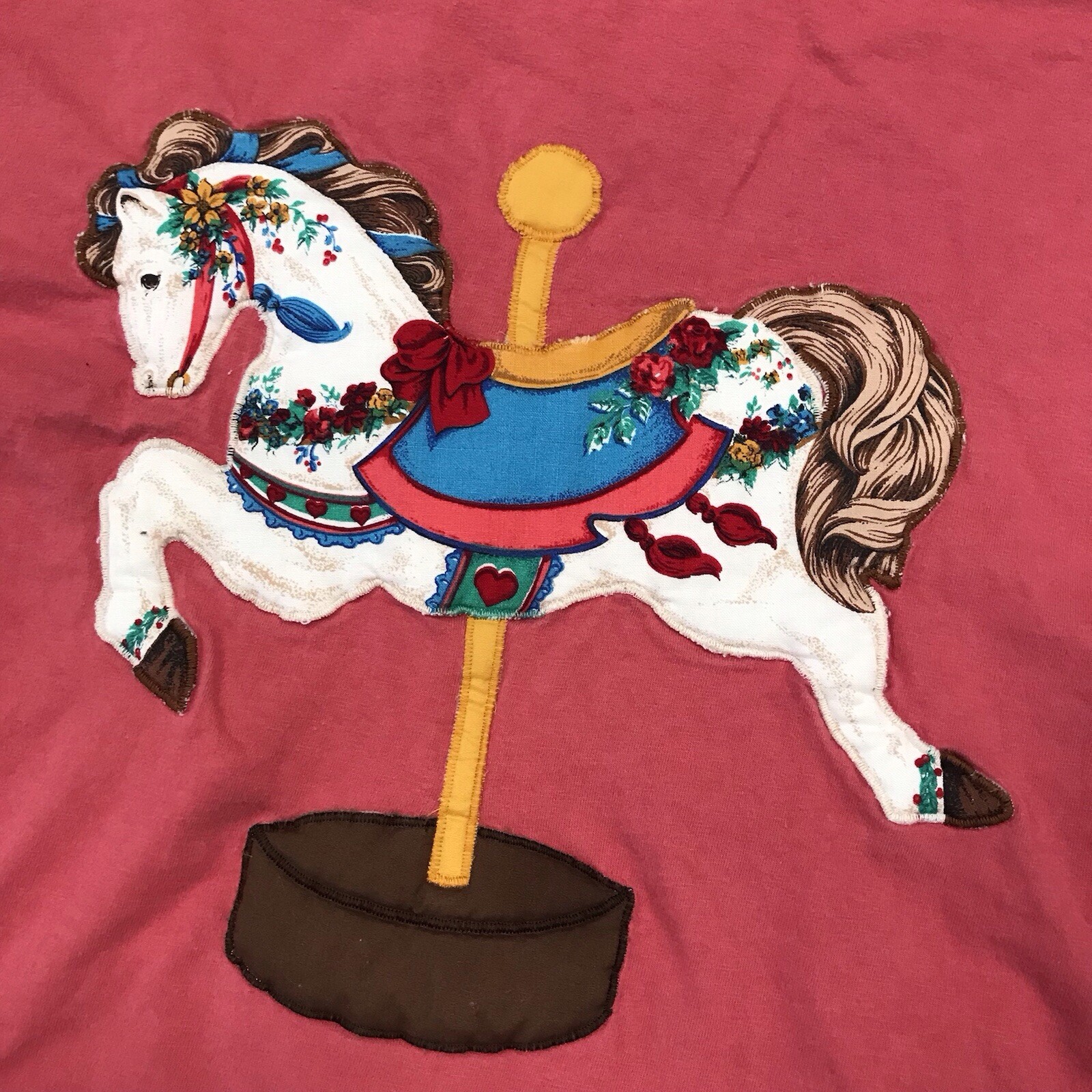 Vintage Russell Athletic Turtleneck Pullover Carousel Horse Size Large USA (341)