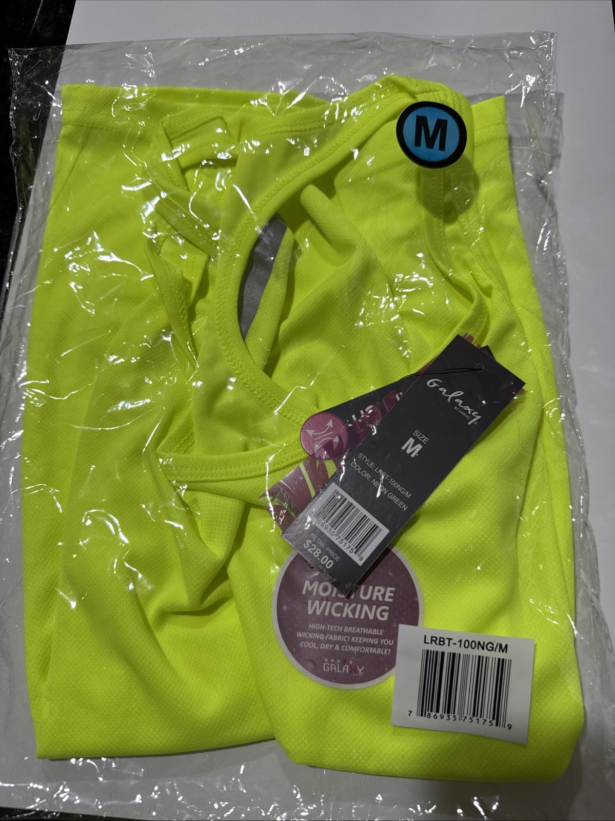 GALAXY BY HARVIC MOSTING TANK TOP HIGH TECH WICKING FABRIC WOMEN M – NEON GREEN