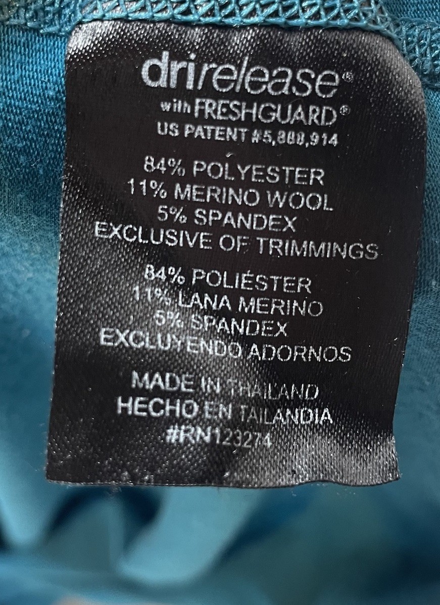 Paradox Merino Blend 1/4 Zip Pullover Womens Size XL Teal Long Sleeve Base Layer