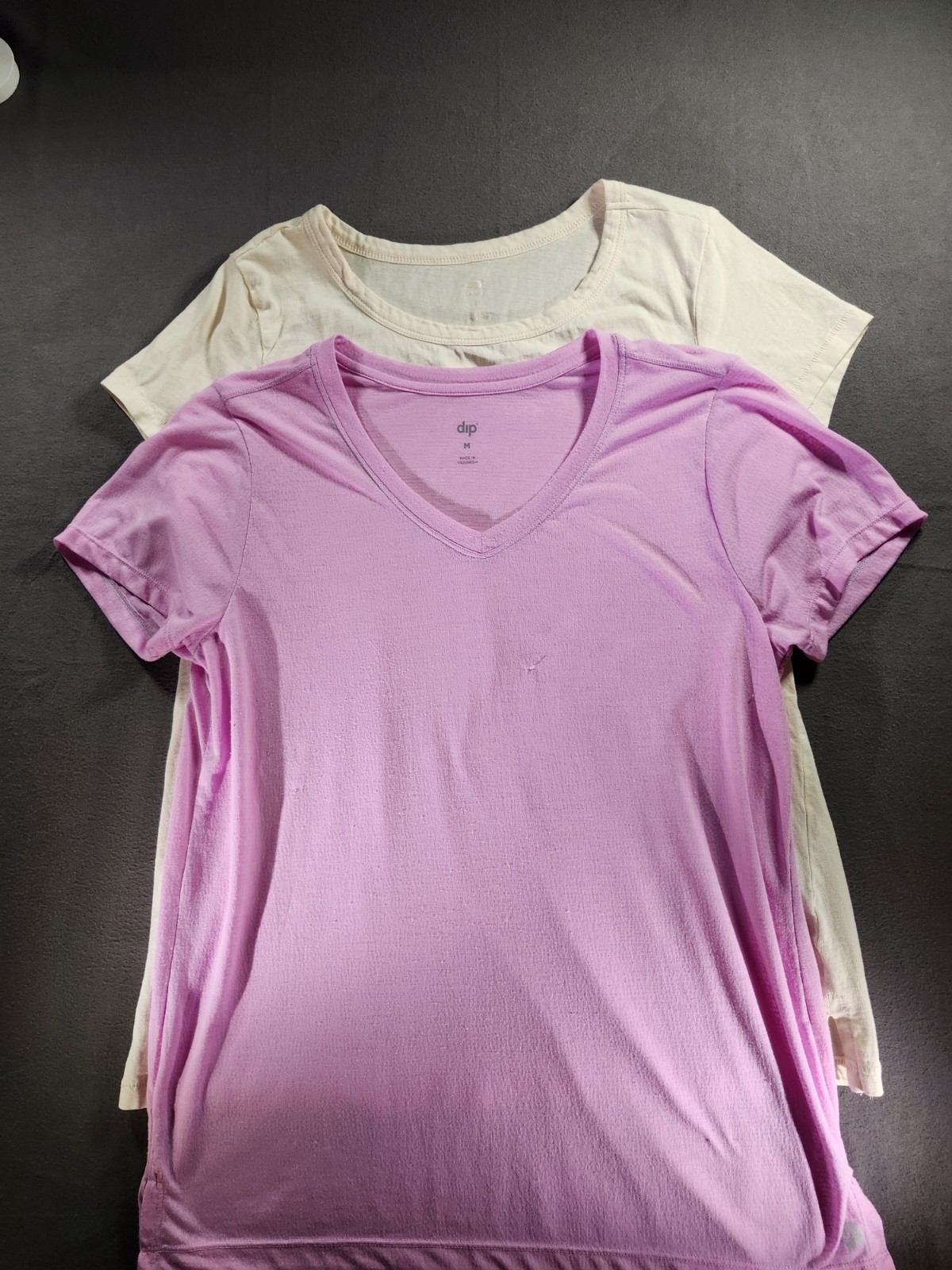 dip Women’s Activewear 2-pack V-Neck Short Sleeve Stretch Pink/Cream White 0112