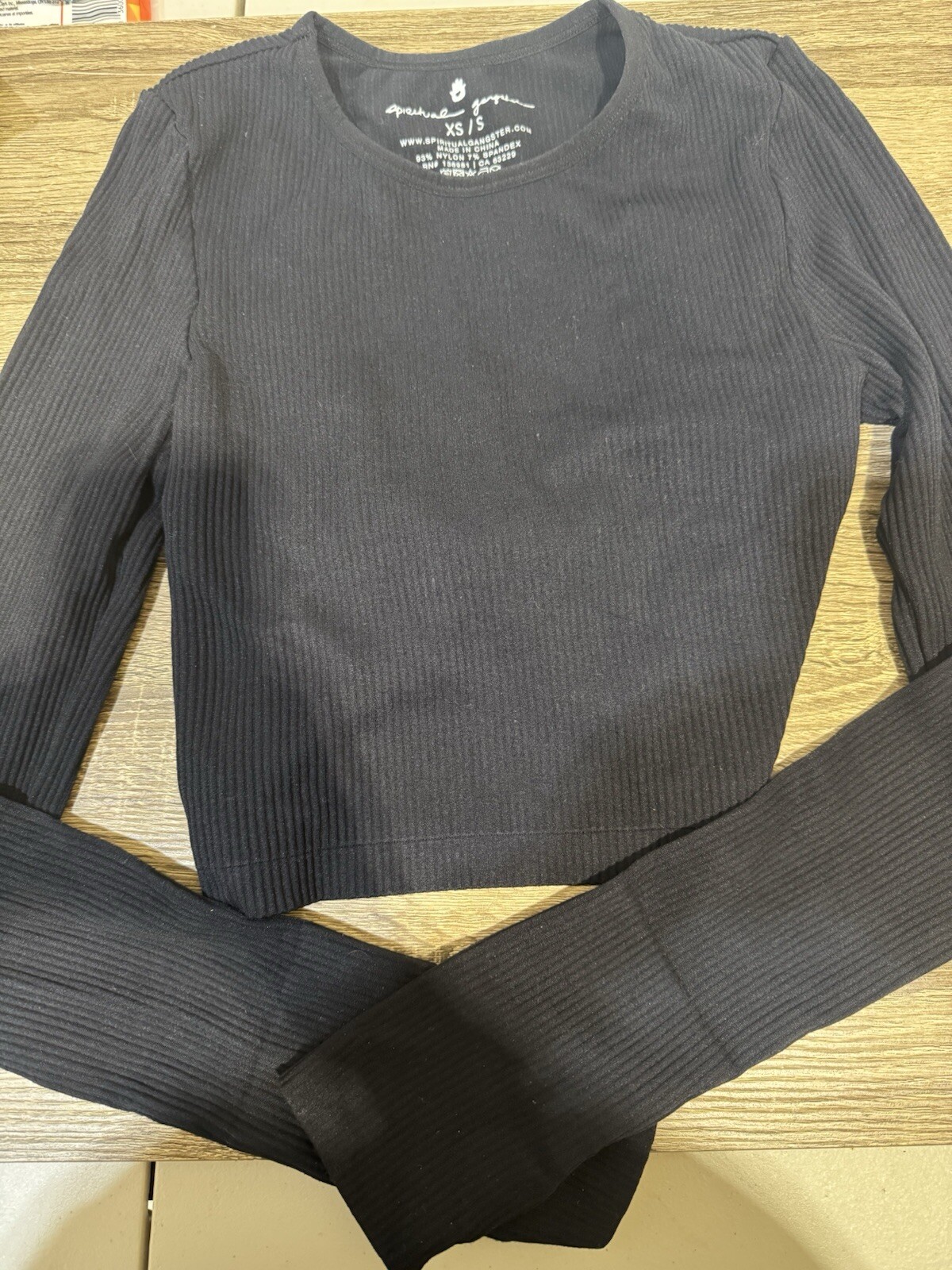 Women’s Spiritual Gangster Crop Top Black Yoga Size XS/S RN# 136981 Nice