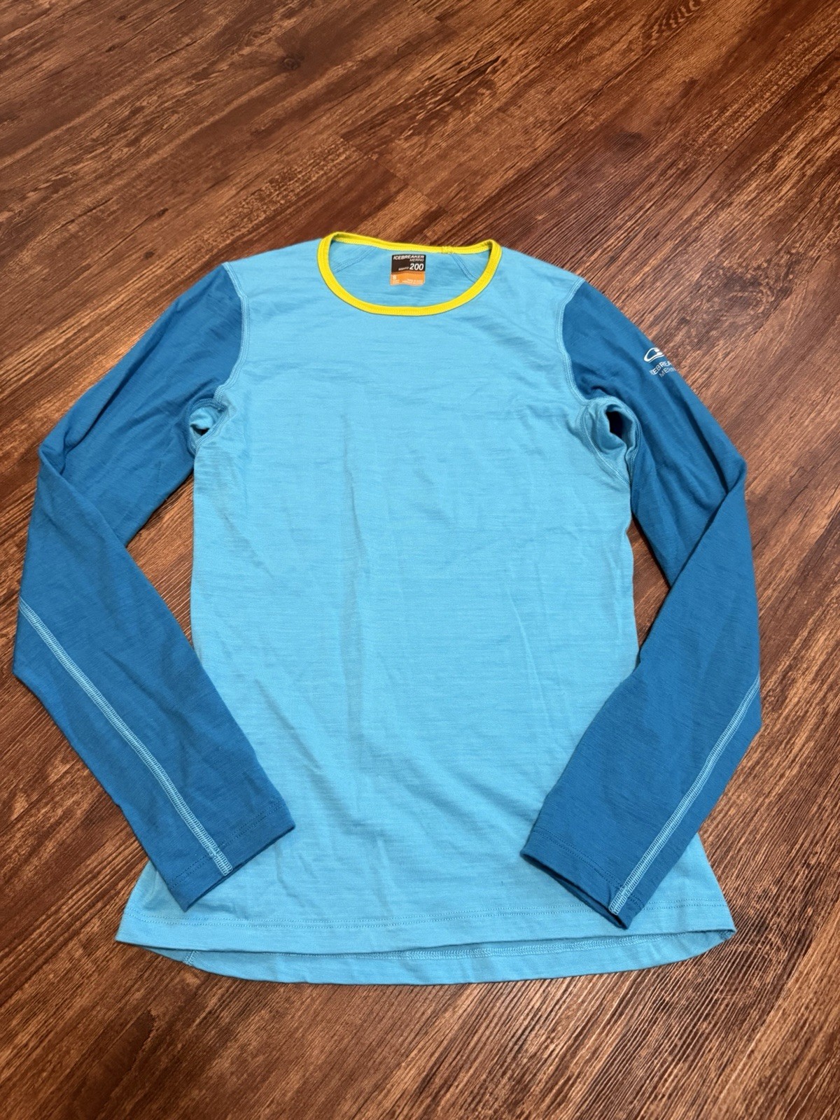 ICEBREAKER 200 Women’s Merino Wool Long Sleeve Shirt Teal Size Small