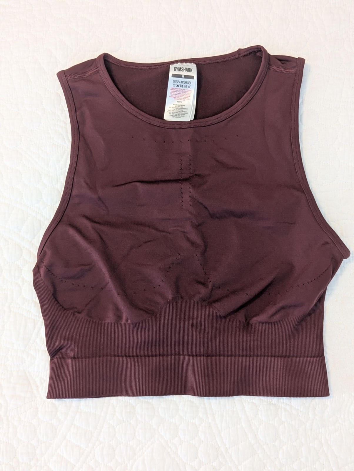 Gymshark Womens Burgundy Seamless Sports Tank Top M