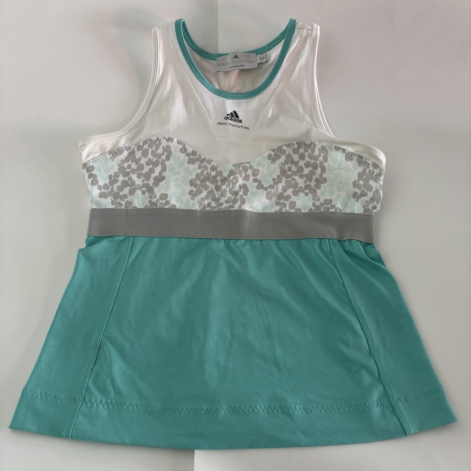 adidas By Stella McCartney Barricade Teal Leopard Mesh Tank Size 40/ Medium