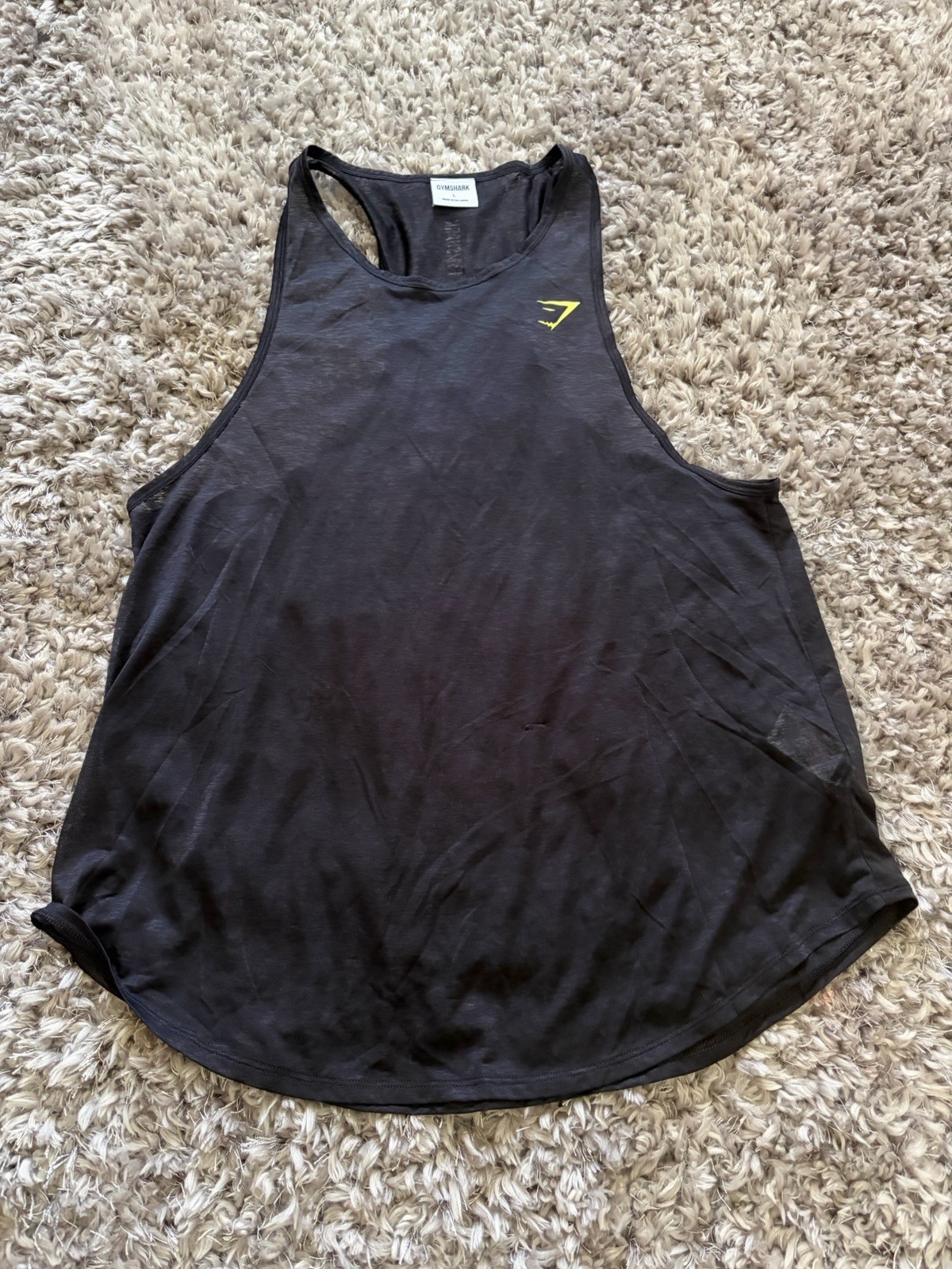 Gymshark Stringer Tank Top Womens Large Black Shirt Graphic Sleeveless