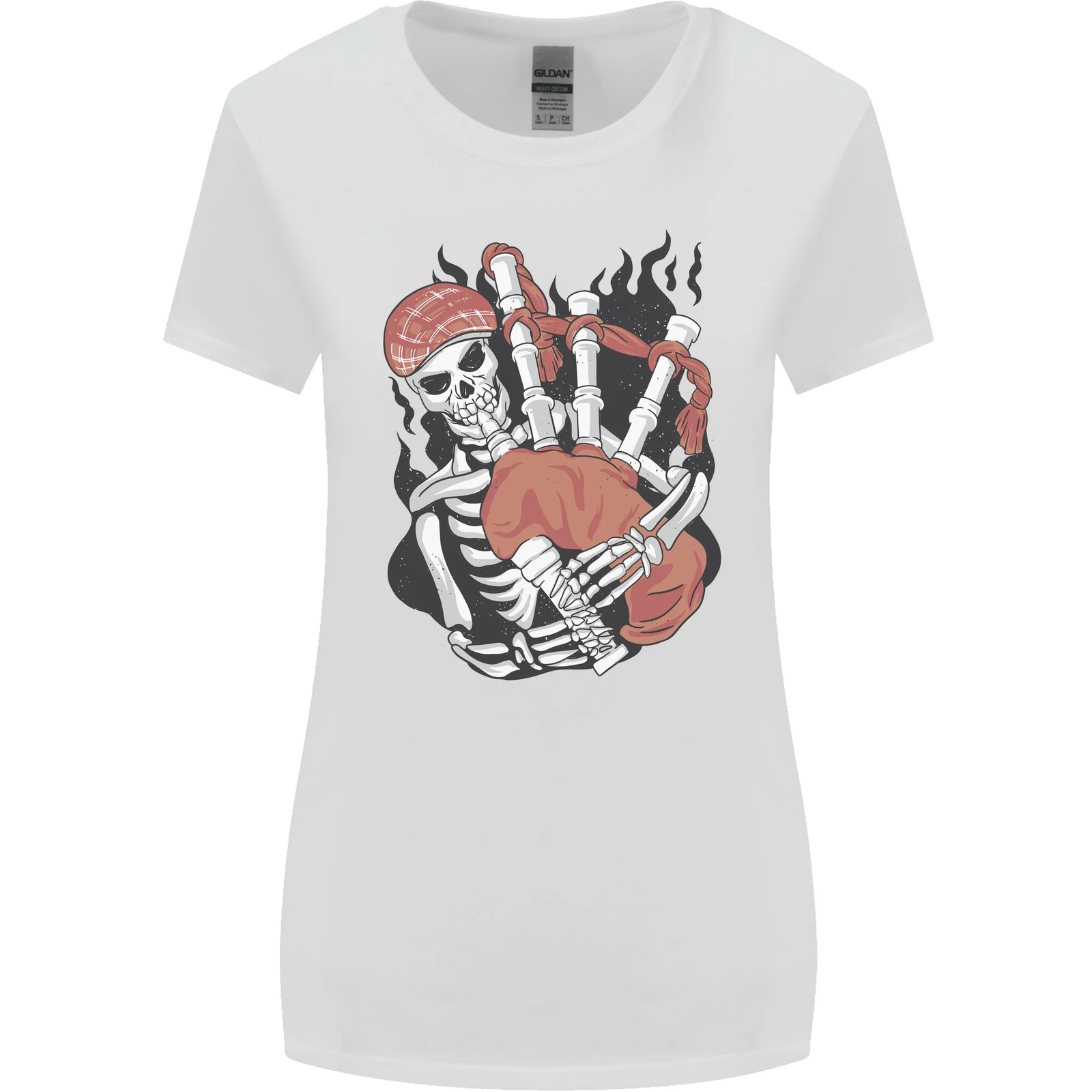Bagpipes Skeleton Womens Wider Cut T-Shirt