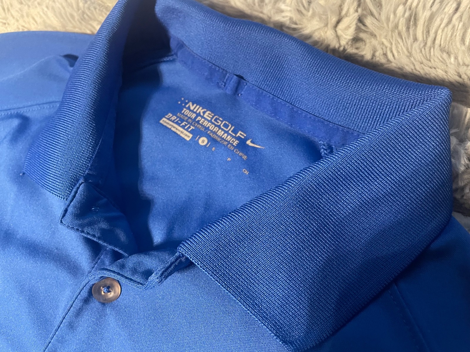 Nike Golf polo shirt Dri-fit Blue SS top Women’s S Embroidered Sleeve Swoosh