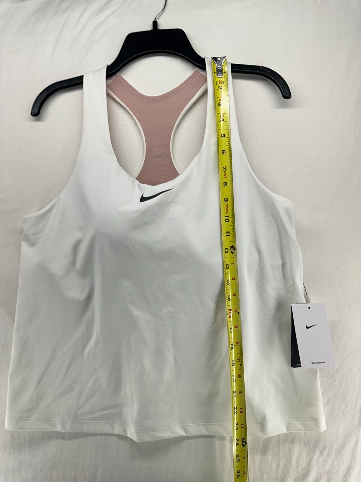 Nike Plus Size Active Medium Support Padded Sports Bra Tank Top White 1X NEW